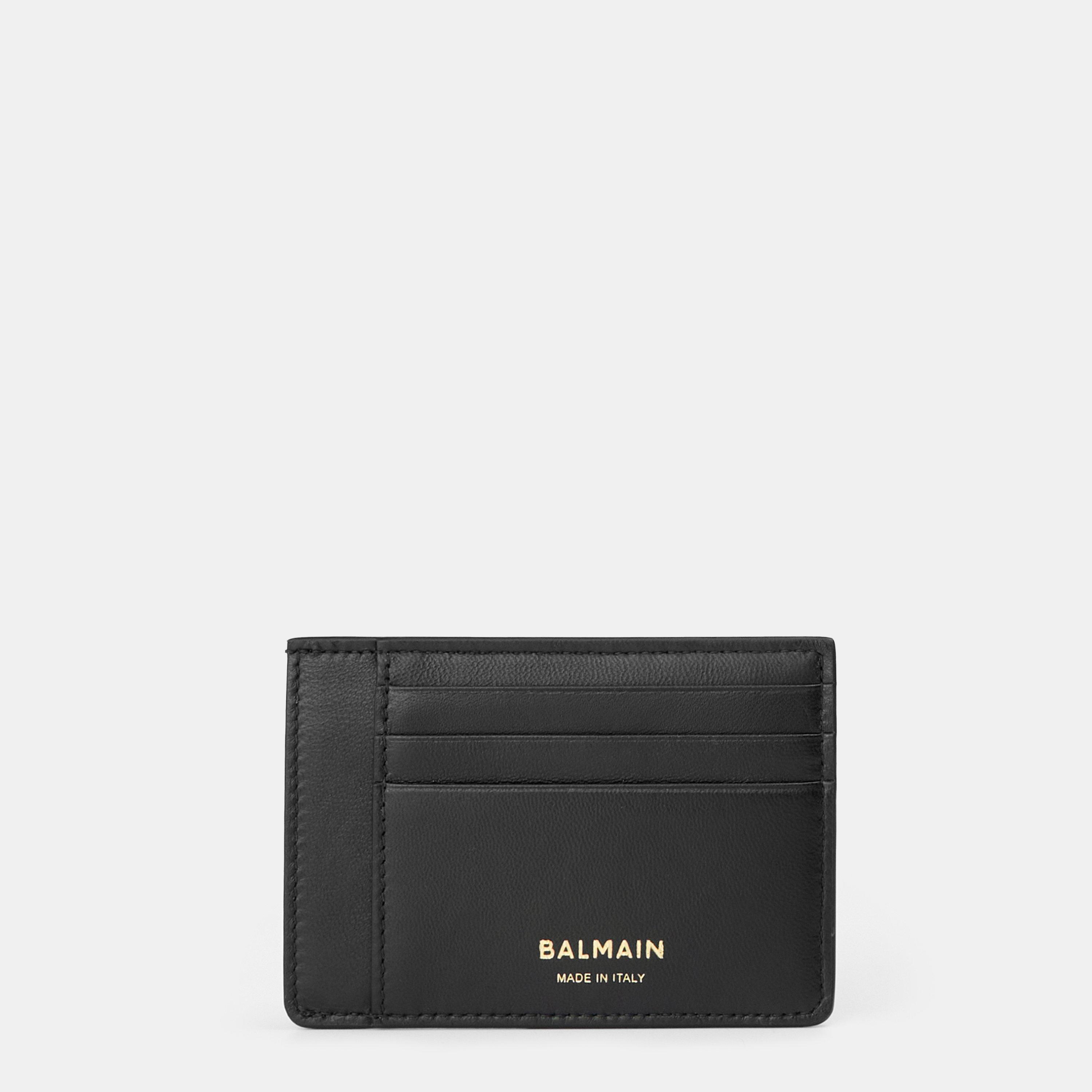 Black - Balmain - Men's Logo Card Holder - 2
