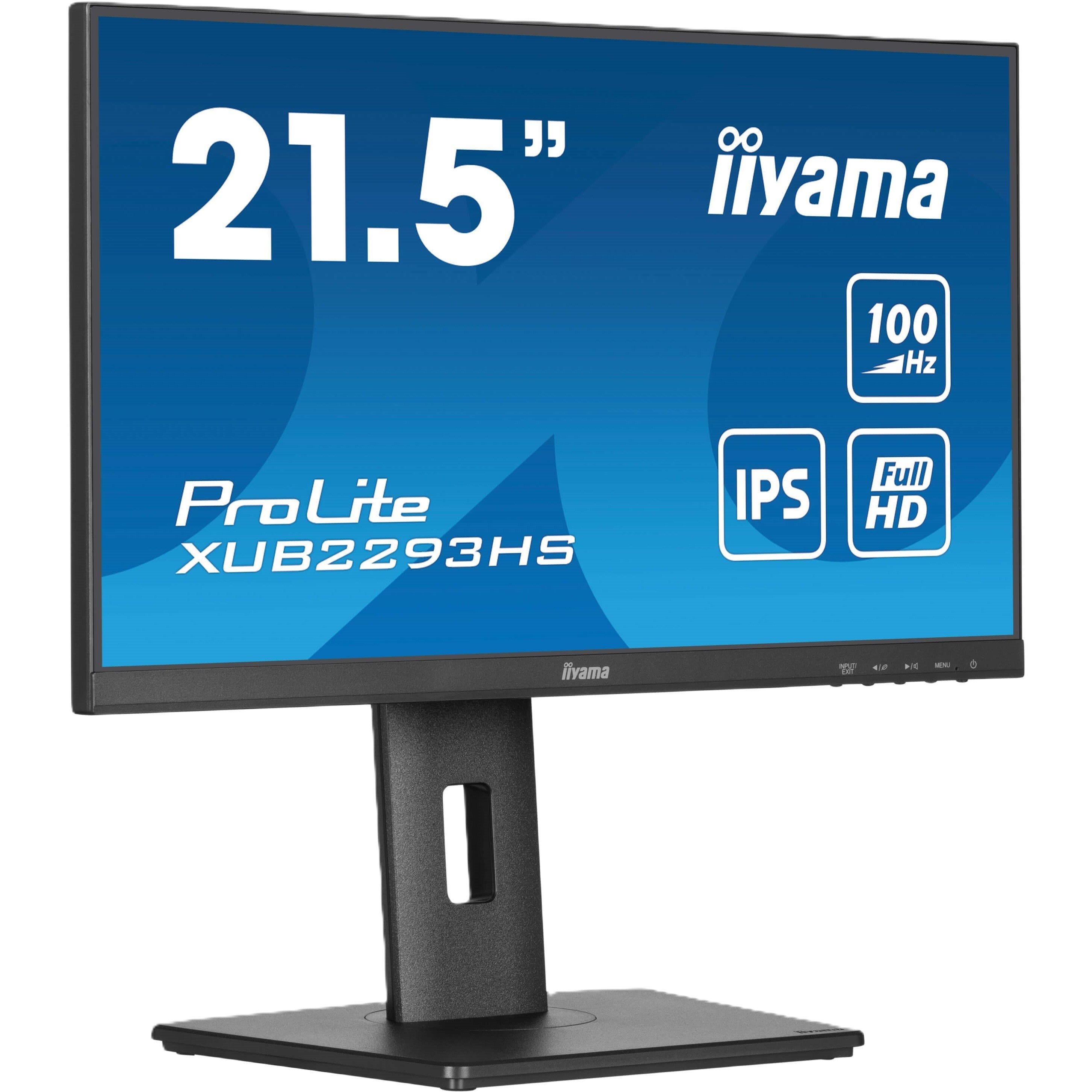 Black - iiyama - Prolite XUB2293HS-B6 21.5 Inch 100Hz IPS Monitor - 3