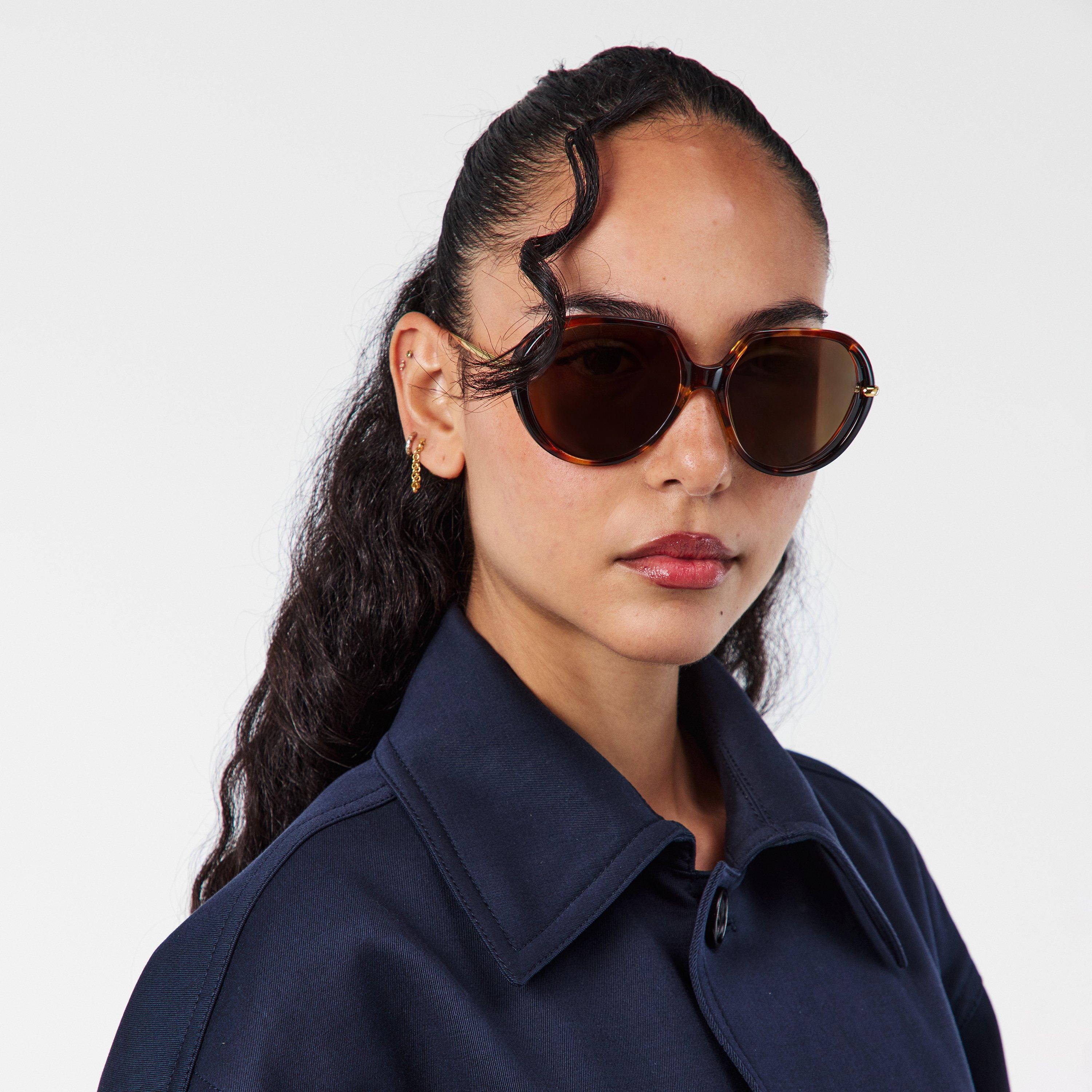 Havana/Brown - Bottega Veneta - Women's Oversized Sunglasses - 3