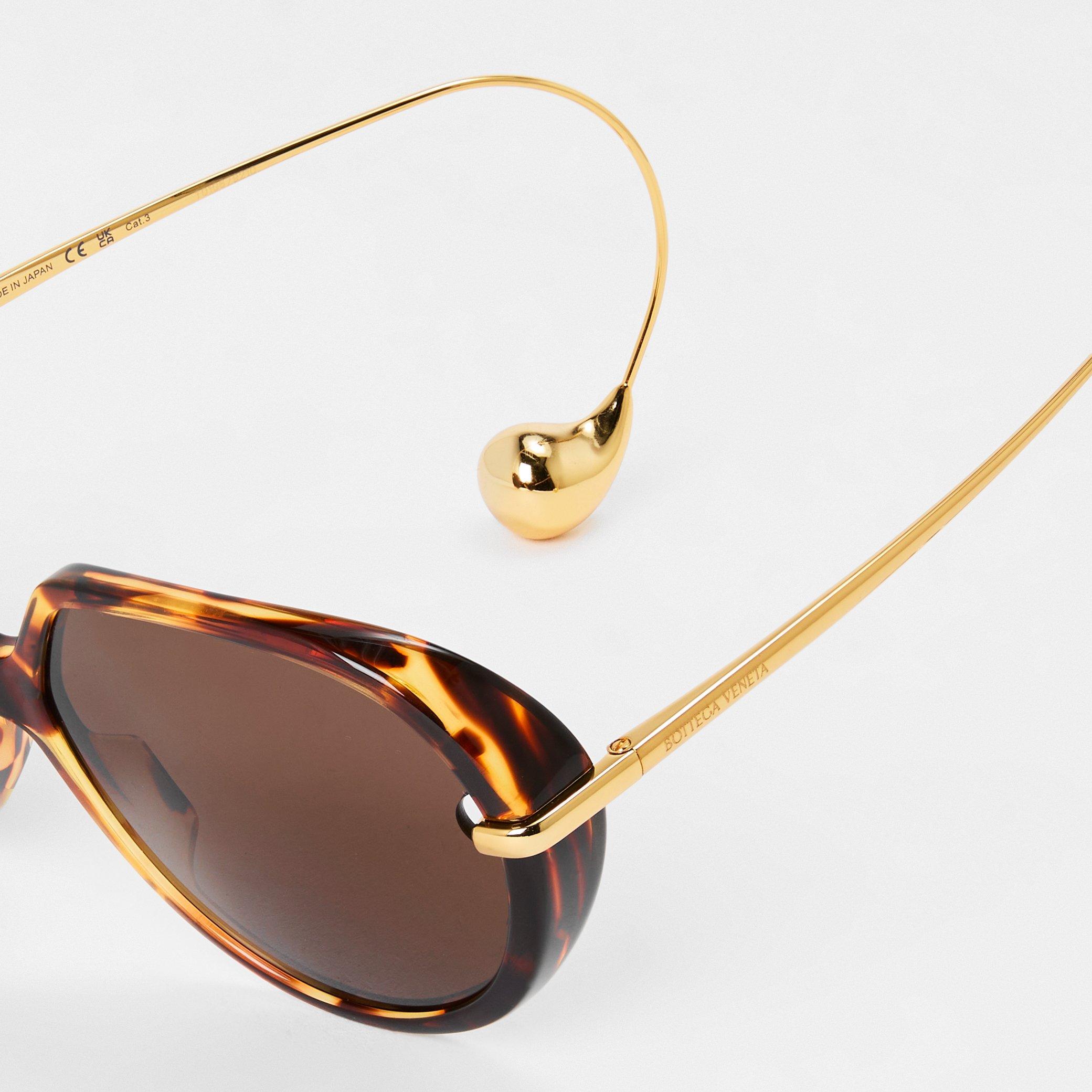 Havana/Brown - Bottega Veneta - Women's Oversized Sunglasses - 4