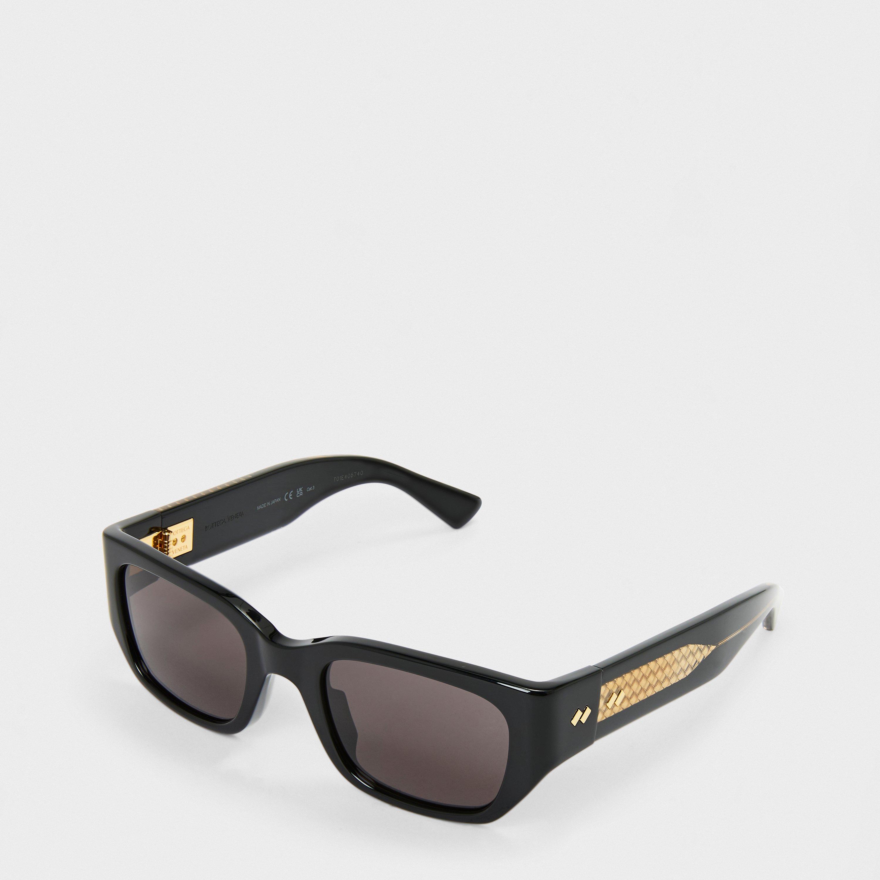Bottega Veneta Bottega Veneta BV1400S Womens Rectangle Sunglasses - Black/Grey