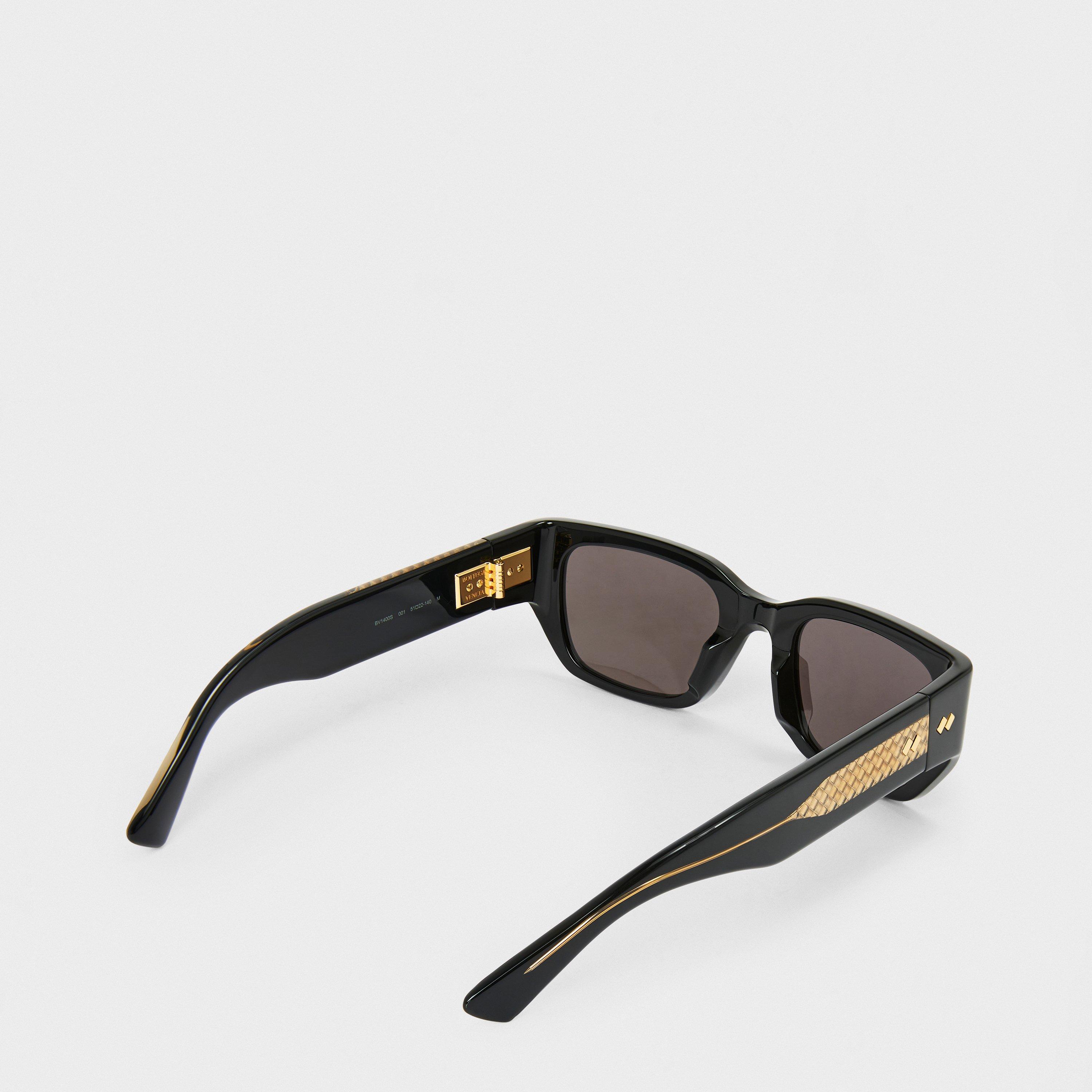 Black/Grey - Bottega Veneta - Bottega Veneta BV1400S Womens Rectangle Sunglasses - 2
