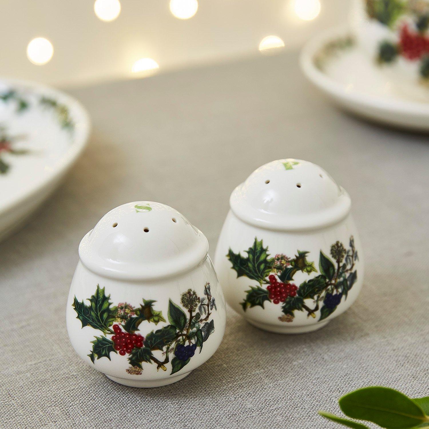 Green - Portmeirion Holly and Ivy - The Holly and the Ivy Salt   Pepper Set - 4