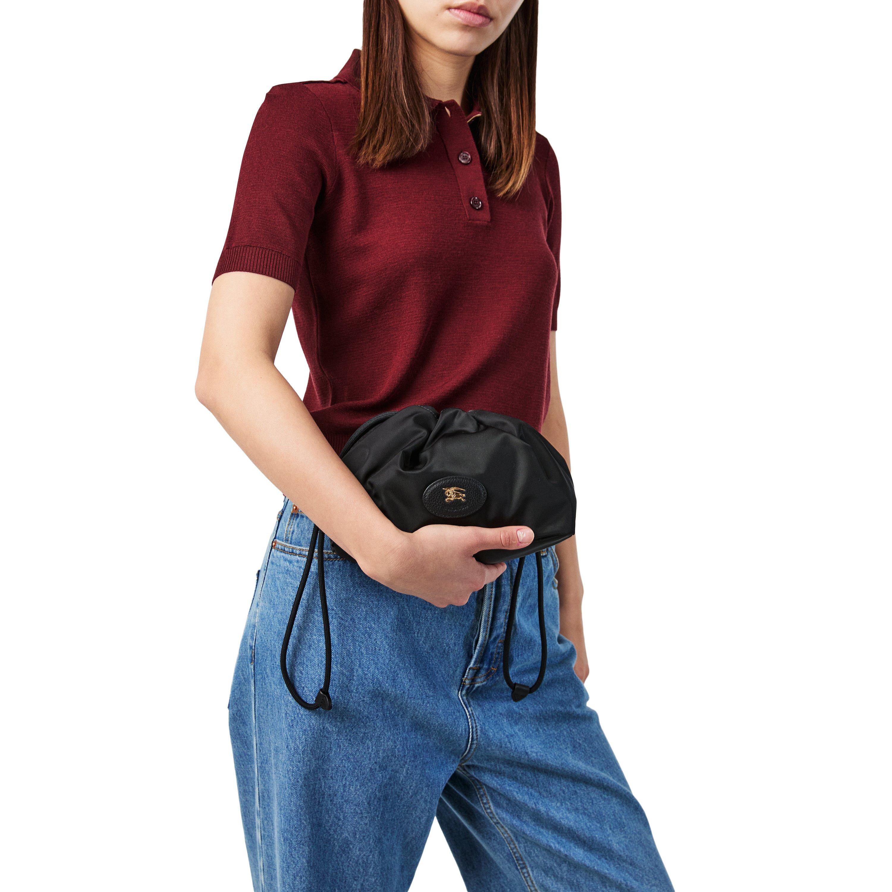 Black - Burberry - Women's Barreled Midi Black Pouch - 3