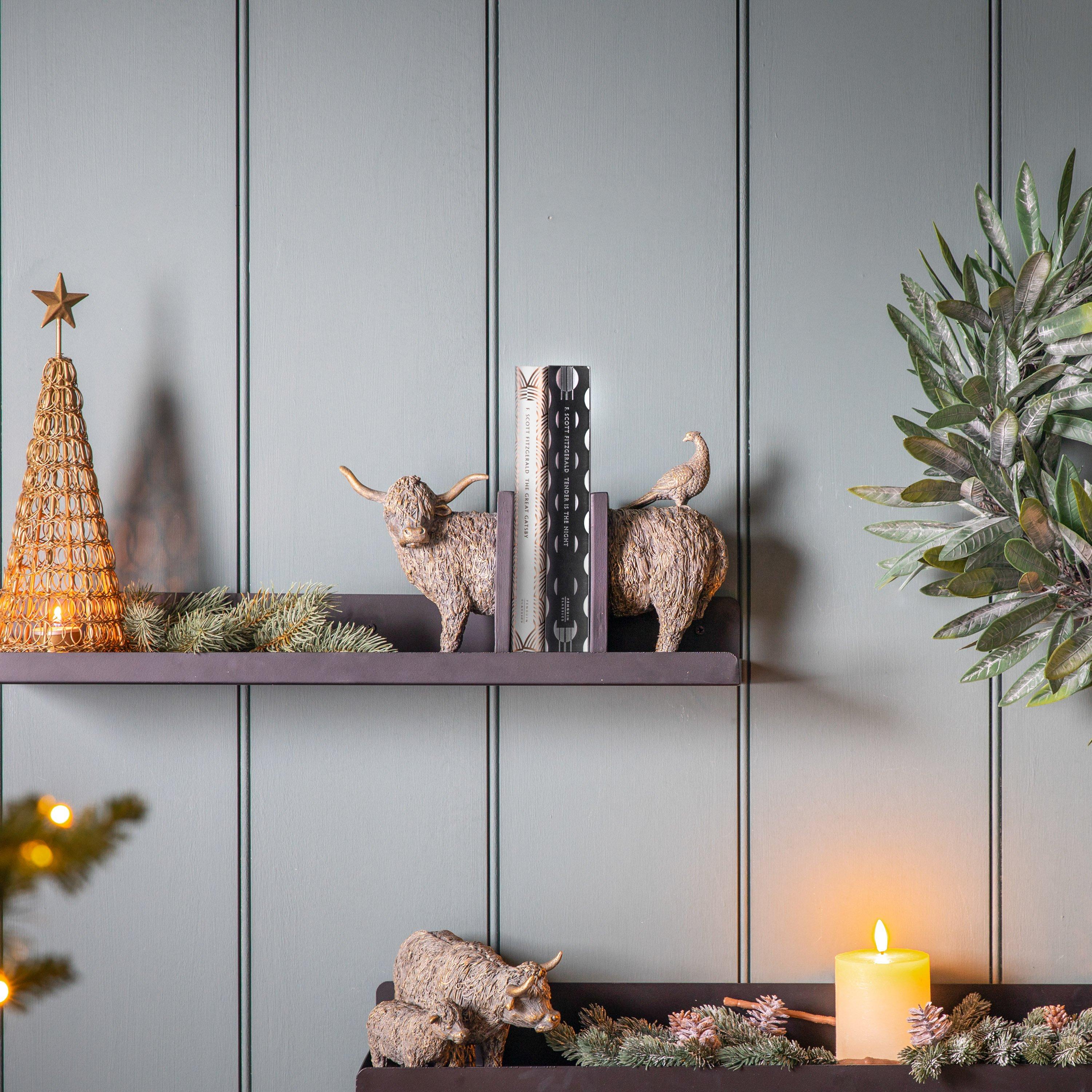 Gallery  Highland Cow Bookends (Set Of 2) - Beige