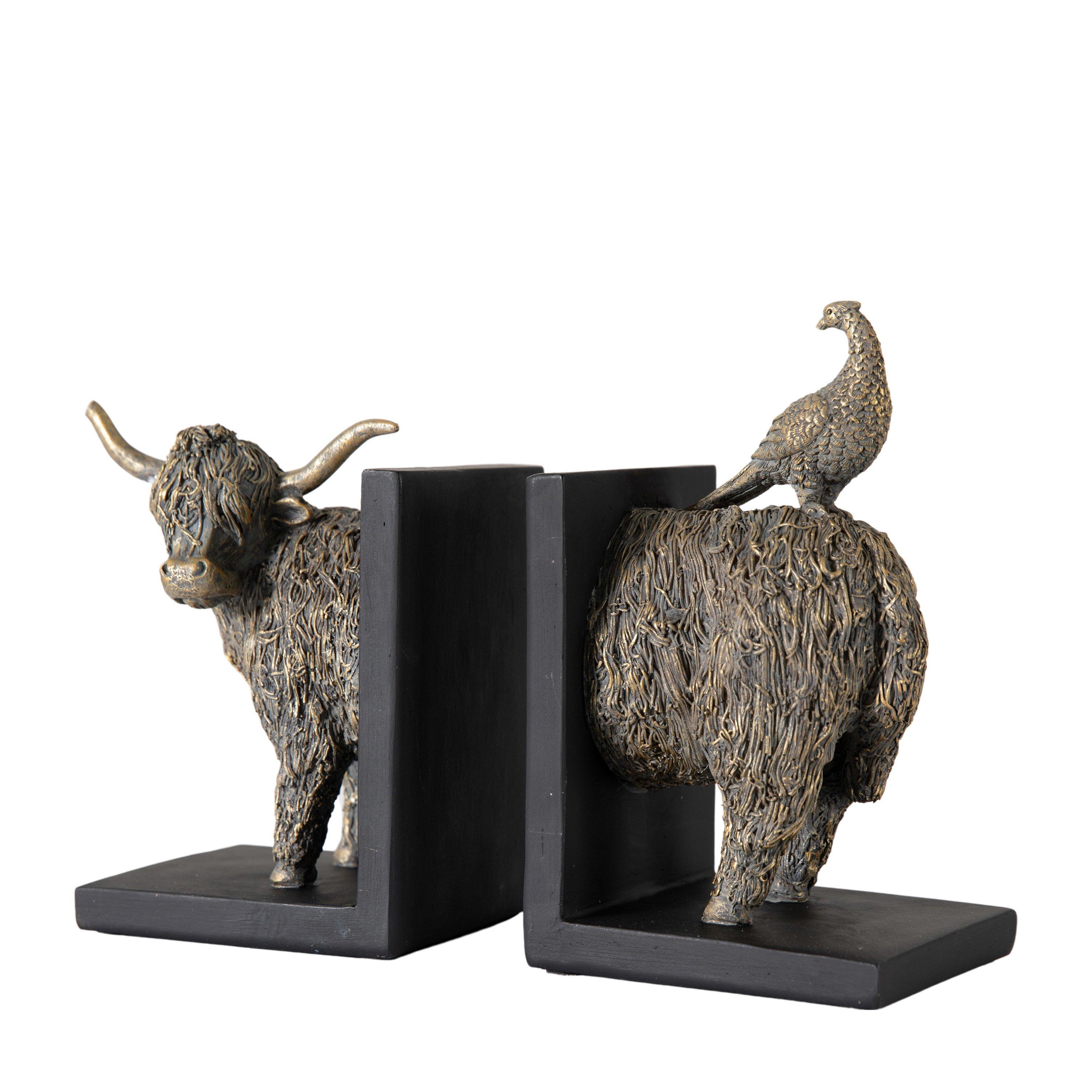 Beige - Gallery - Highland Cow Bookends (Set of 2) - 2
