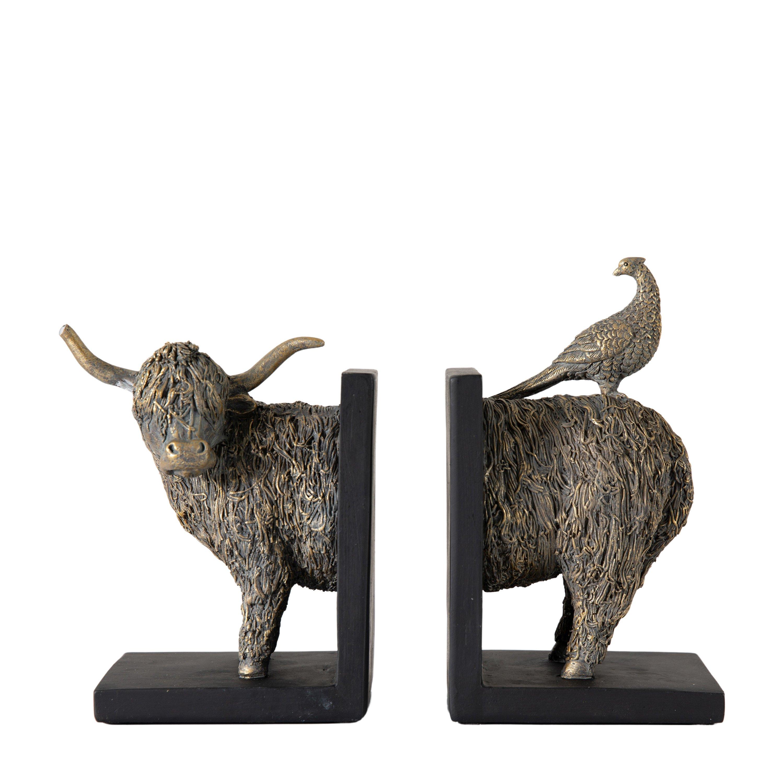 Beige - Gallery - Highland Cow Bookends (Set of 2) - 3