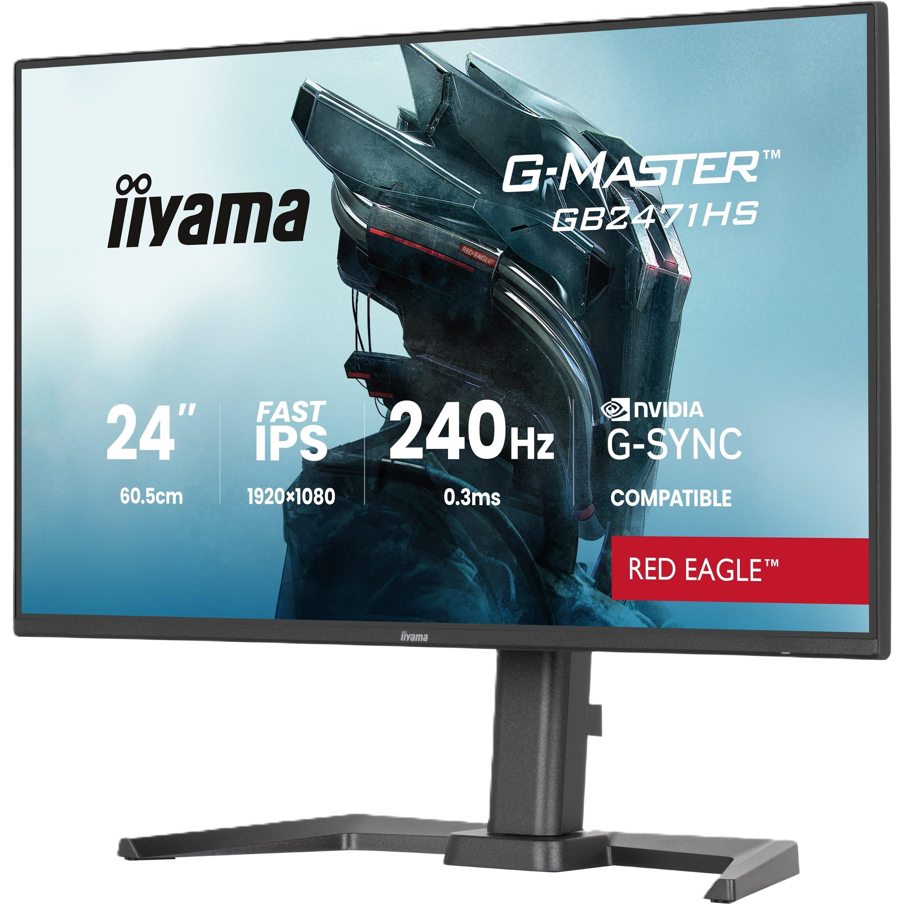 Preto - iiyama - G-Master Red Eagle GB2471HS-B1 24 Inch 240Hz IPS Gaming Monitor - 4