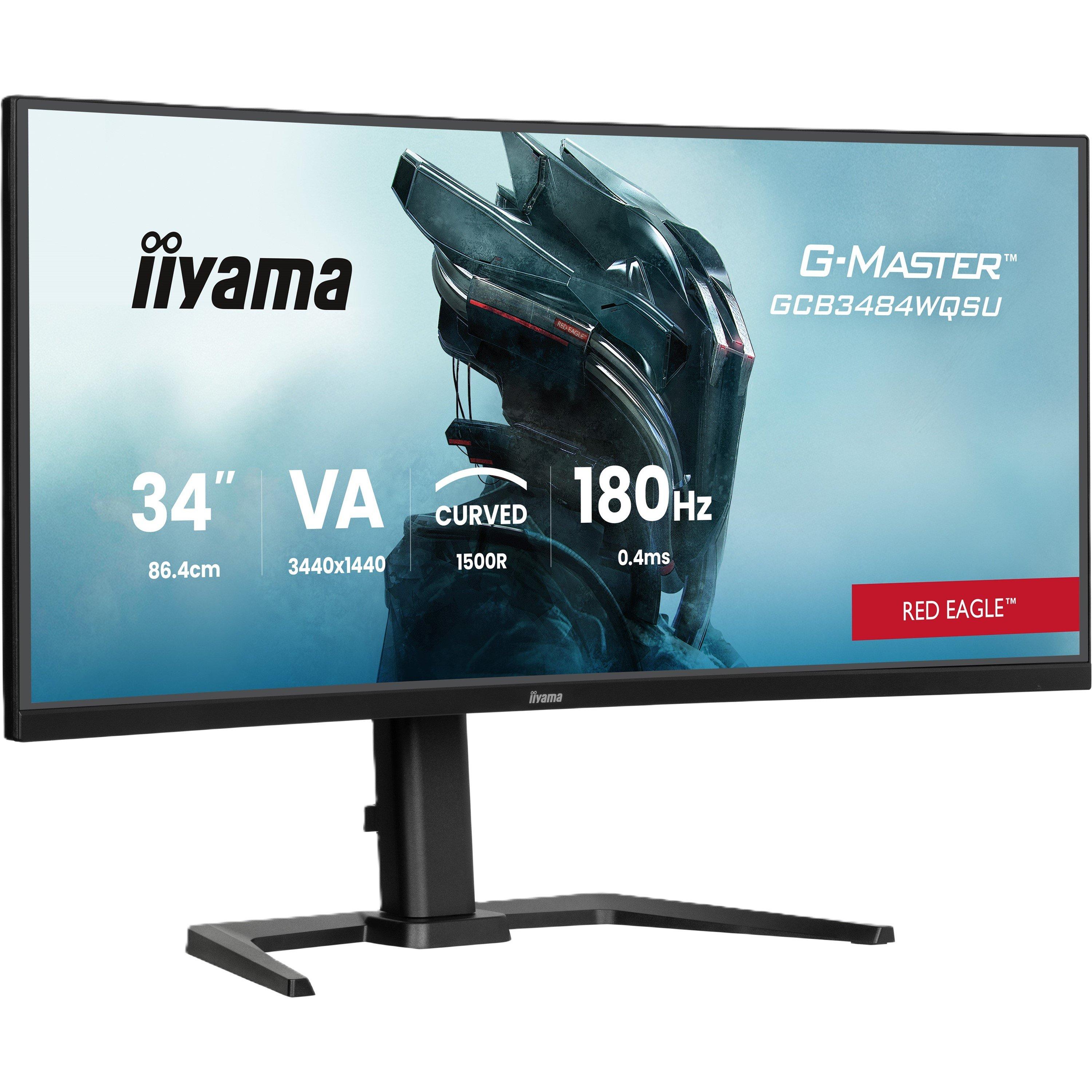 Black - iiyama - G-Master GCB3484WQSU-B1 34 Inch 180Hz Curved Monitor - 2
