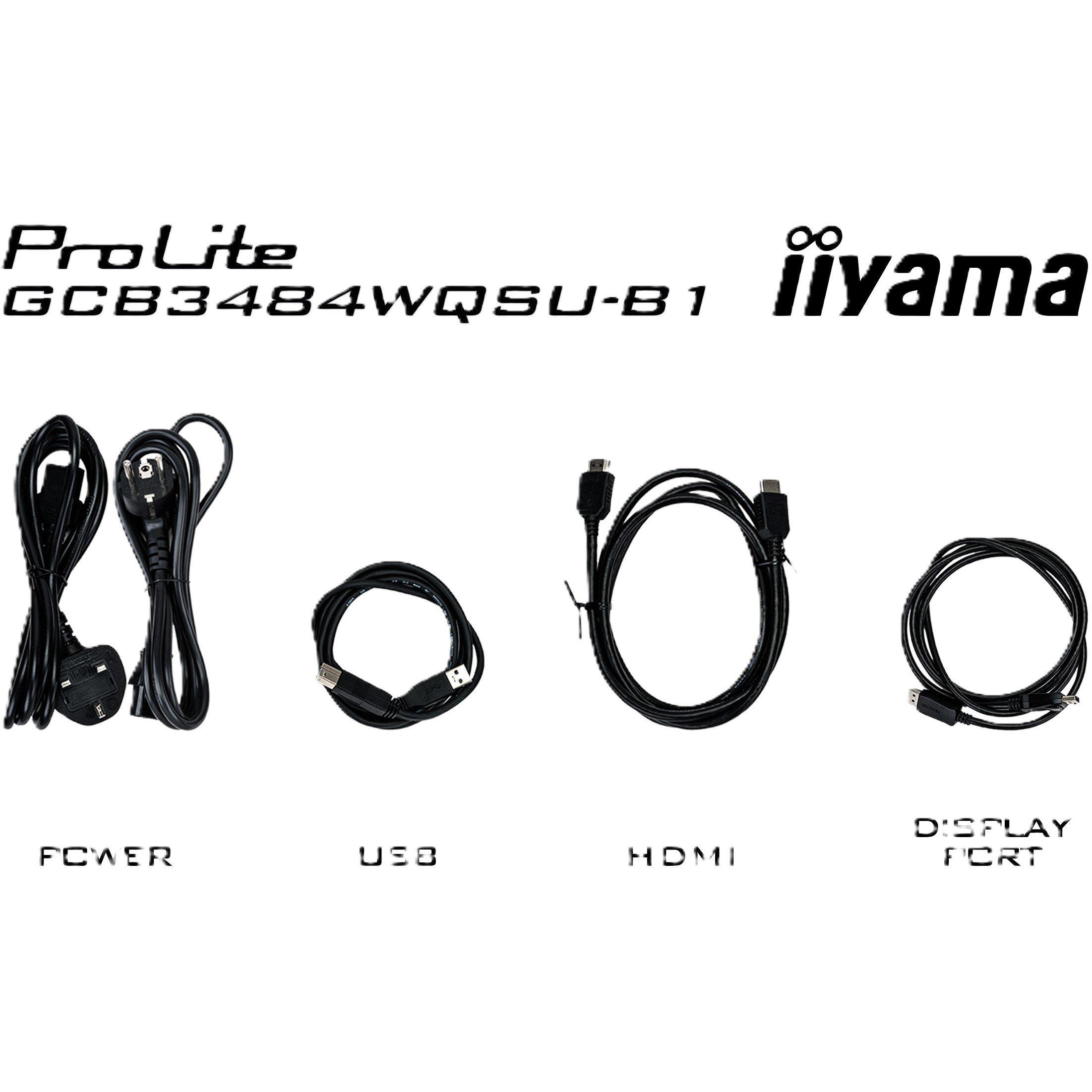 Black - iiyama - G-Master GCB3484WQSU-B1 34 Inch 180Hz Curved Monitor - 10