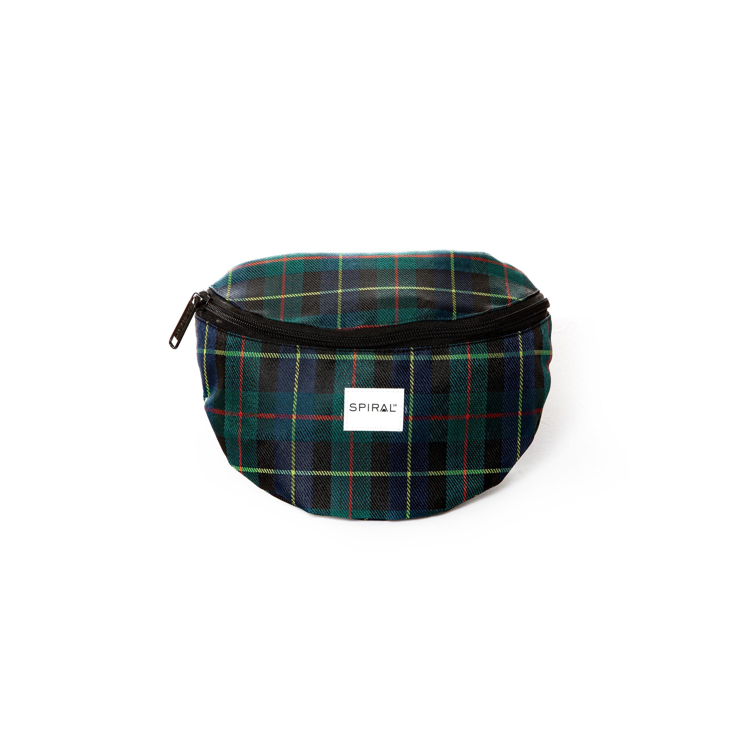 Spiral Women's Bum Bag - Green Plaid