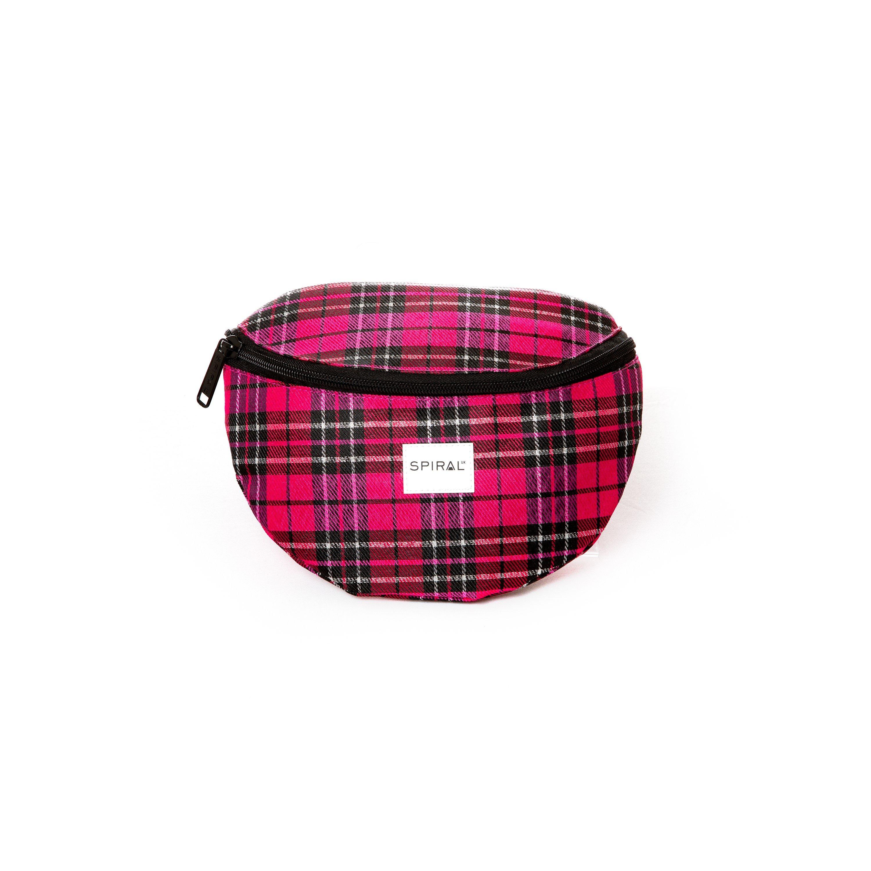 Spiral Women's Bum Bag - Pink Plaid