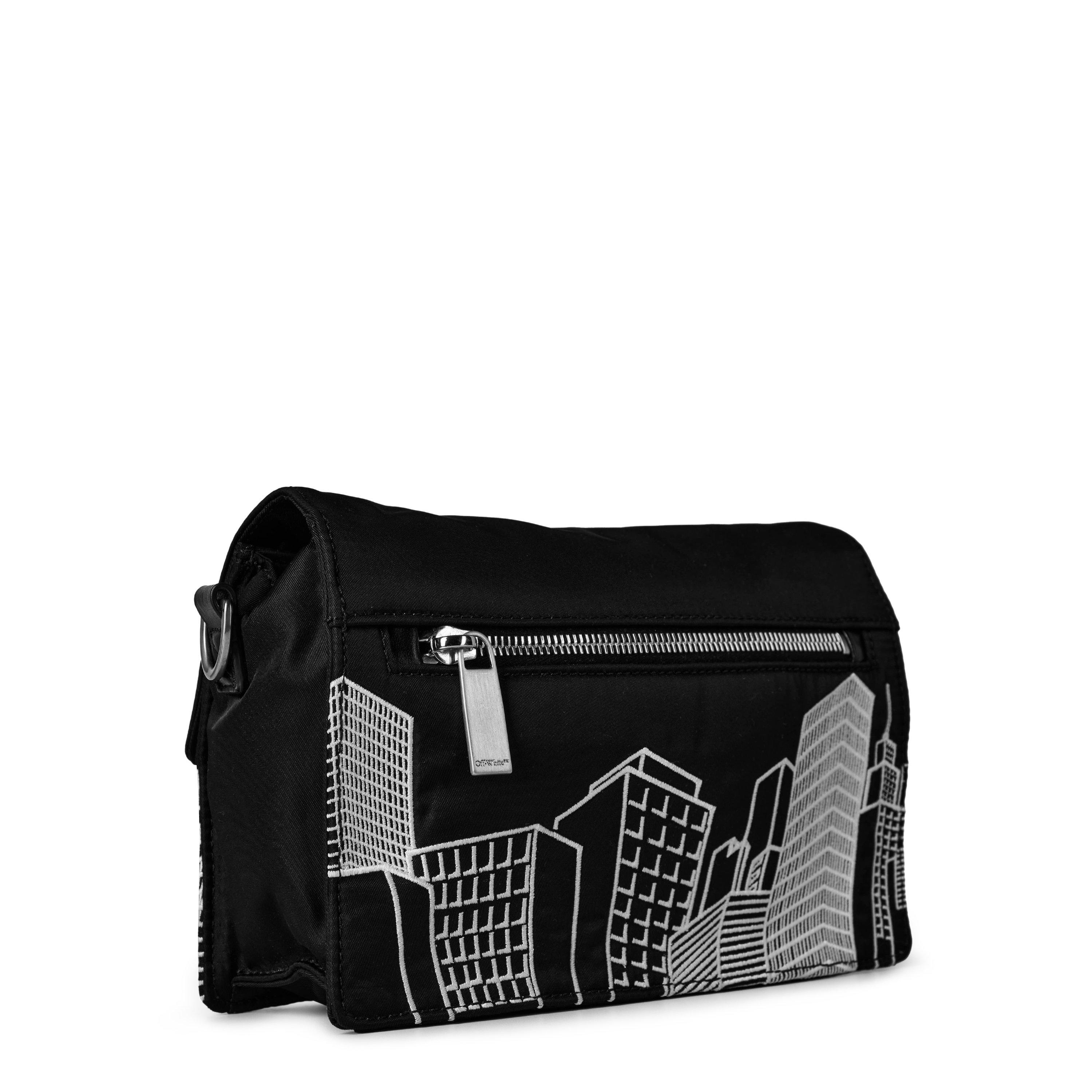 Sort/Hvid - Off White - Men's Ny Skyline Shoulder Bag, Soft Jitney - 2