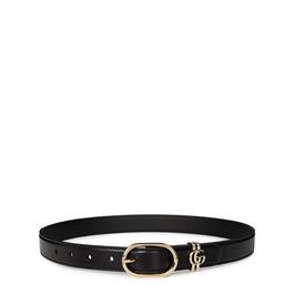 Gucci Women'S Web Leather Round Belt