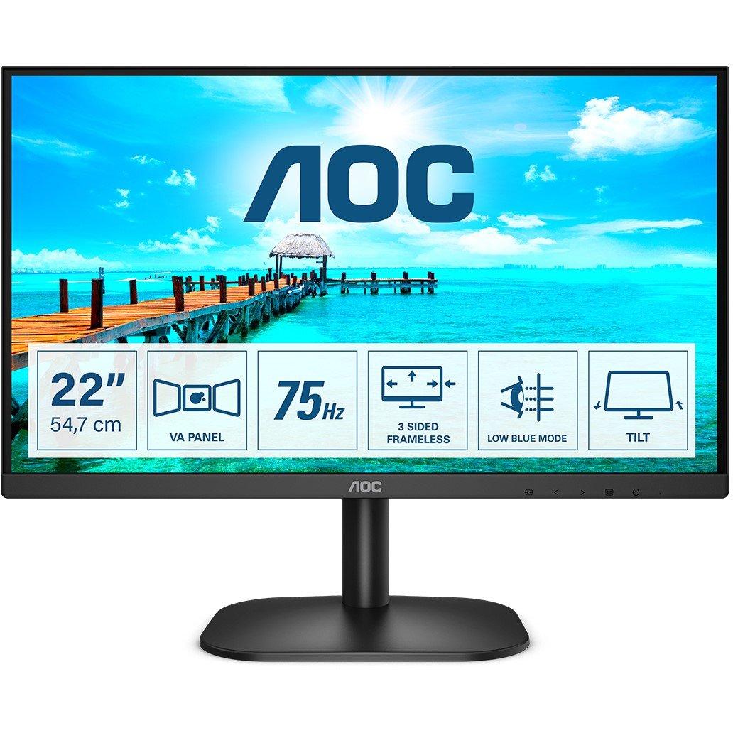 Black - AOC - 22B2H/EU 21.5 VA Full HD 75Hz Monitor - 1
