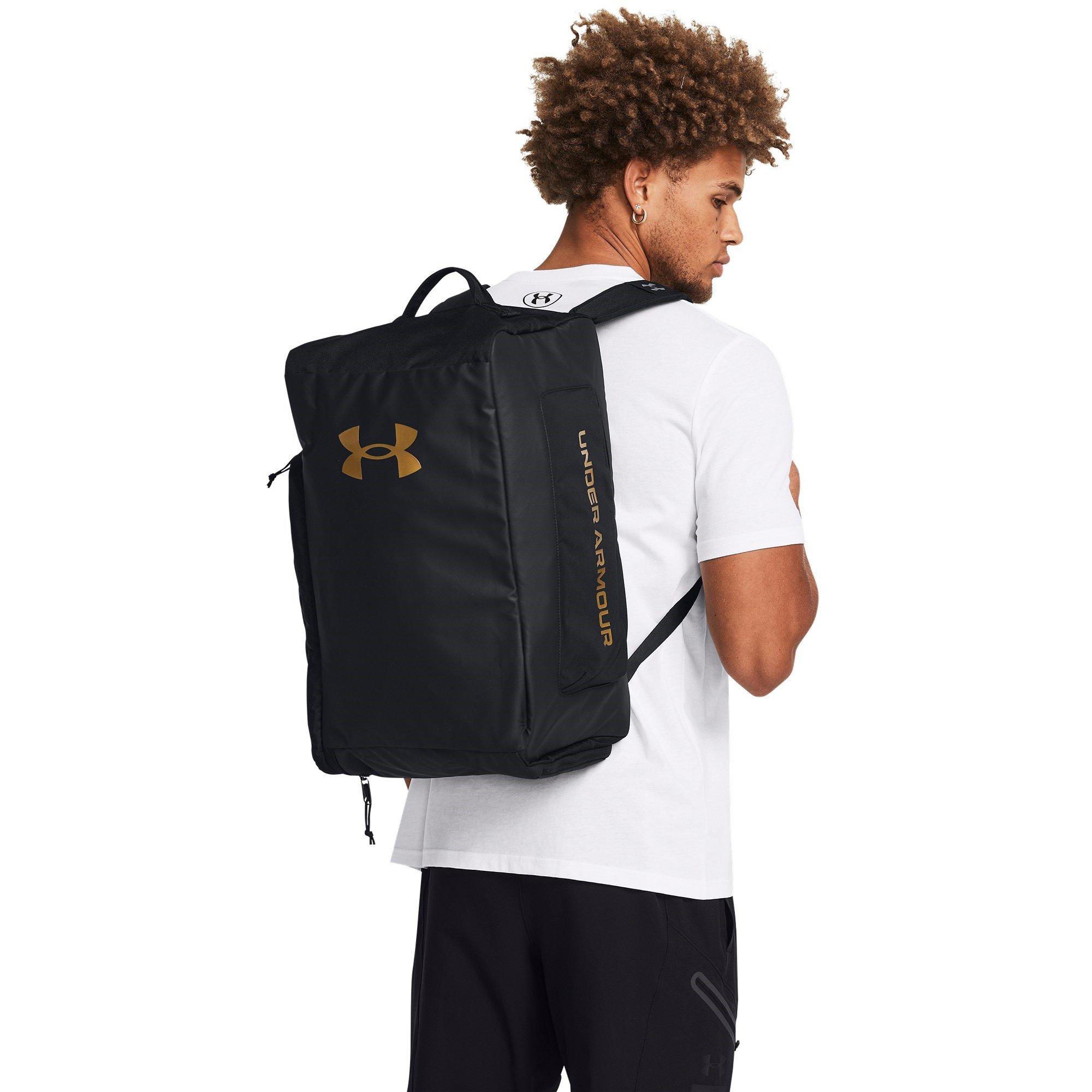 Black/Gold - Under Armour - Contain Duo Small Backpack Duffle - 3