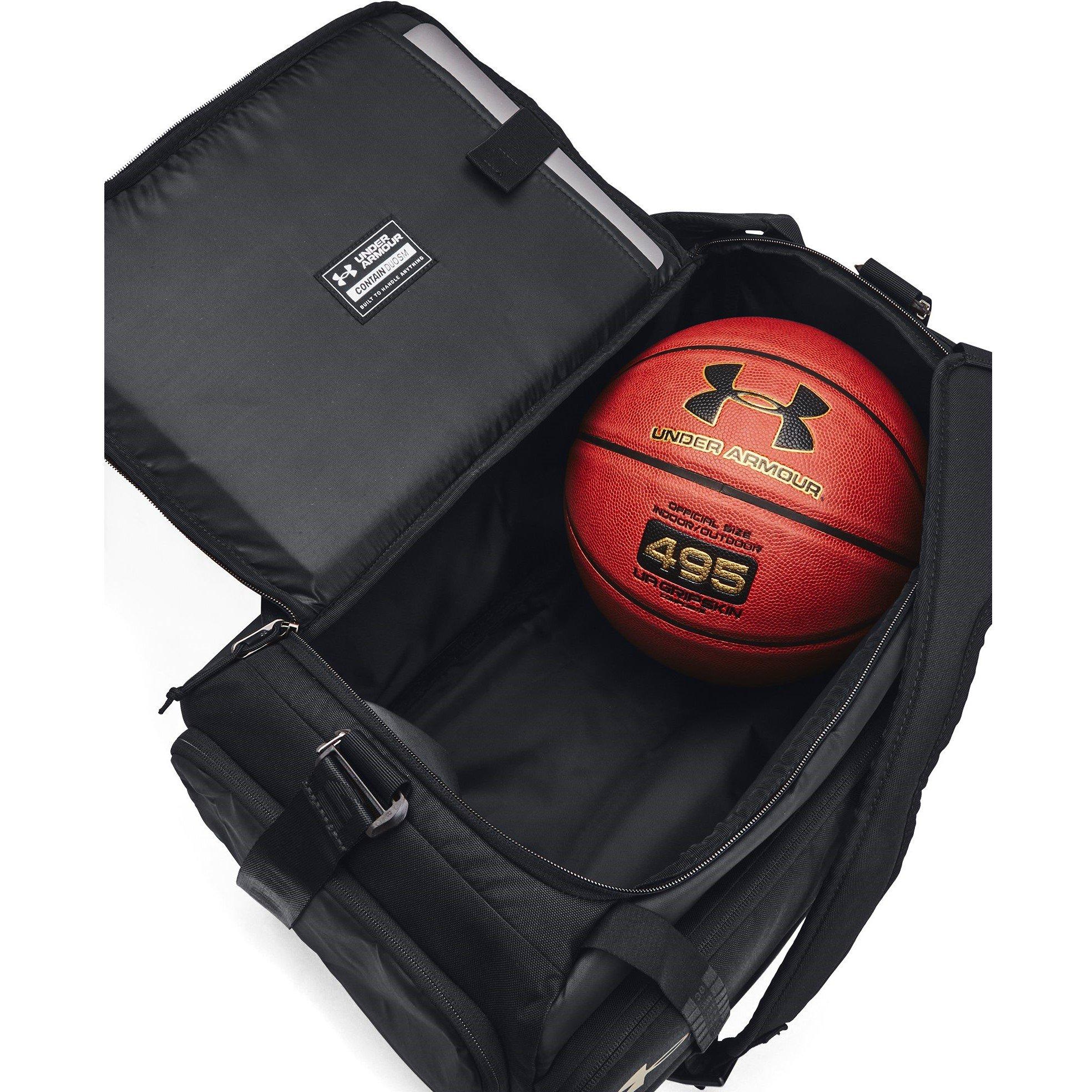Black/Gold - Under Armour - Contain Duo Small Backpack Duffle - 5