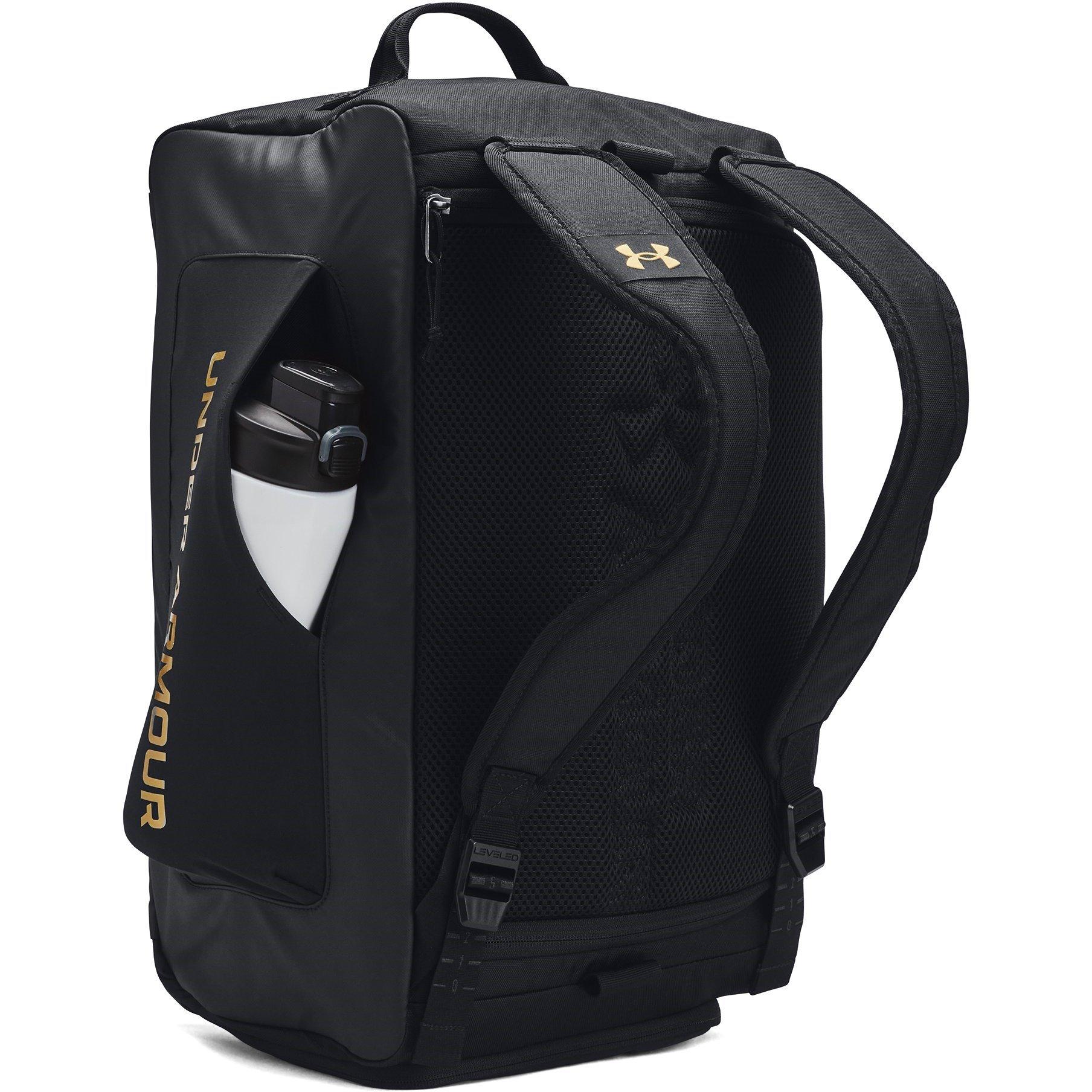 Black/Gold - Under Armour - Contain Duo Small Backpack Duffle - 8