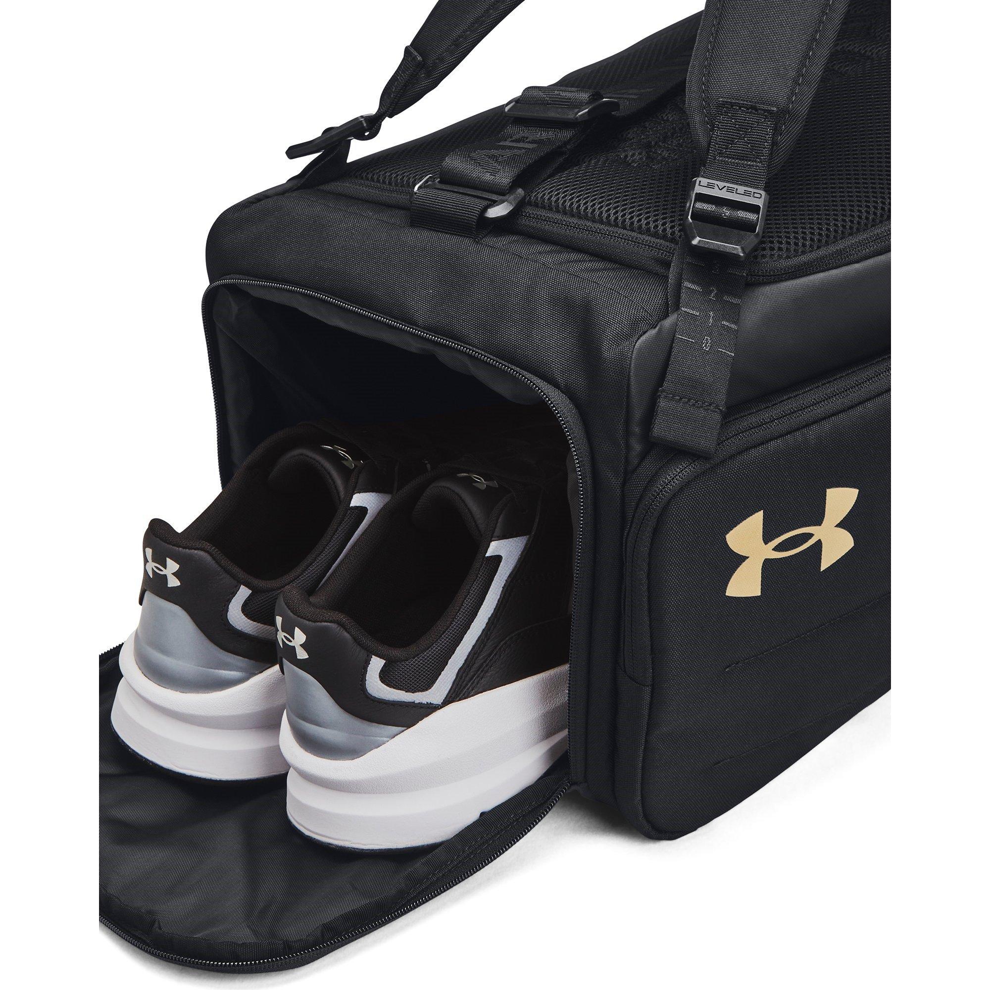 Black/Gold - Under Armour - Contain Duo Small Backpack Duffle - 9