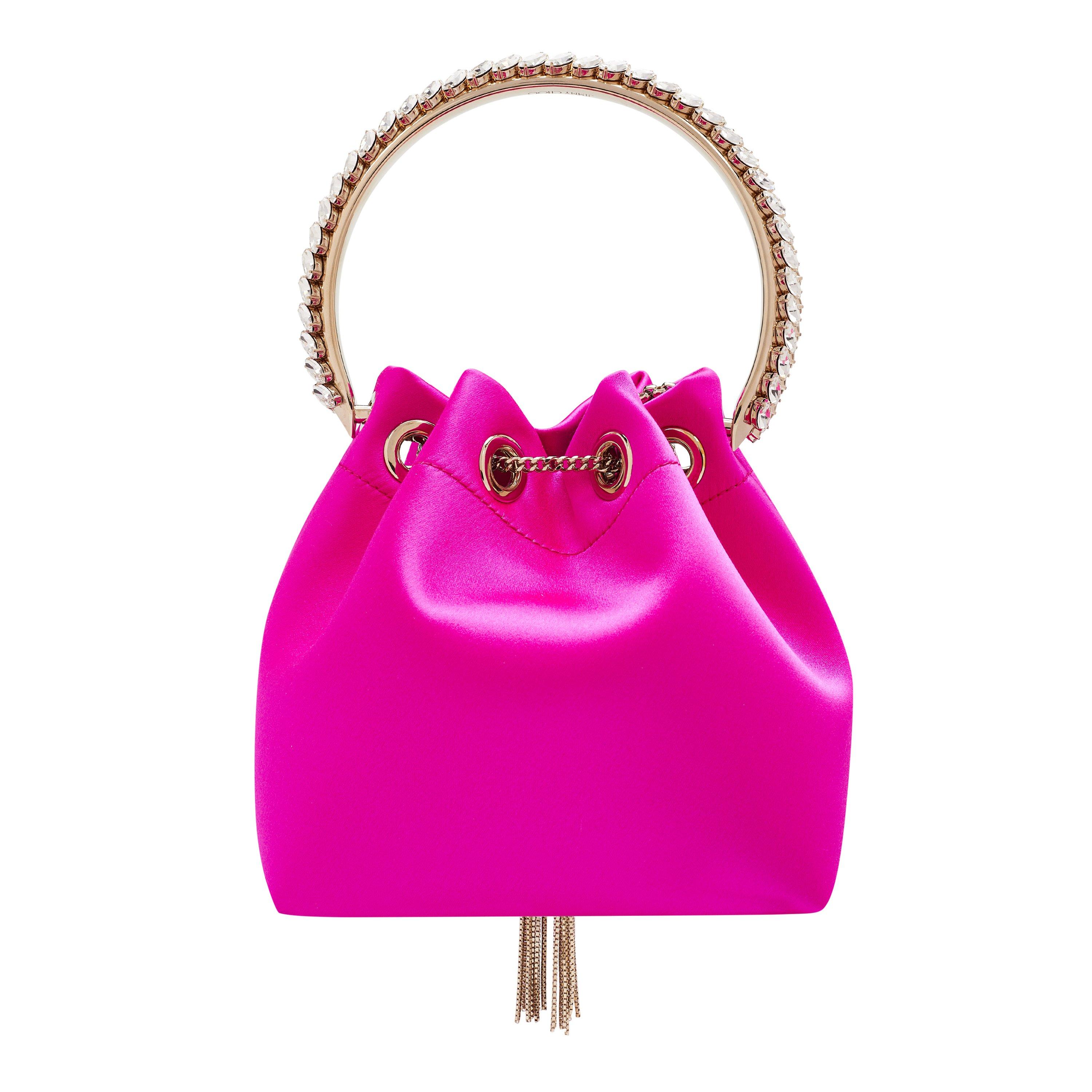 Fuchsia - Jimmy Choo - Women's Bon Bon Satin Top-Handle Bag - 3