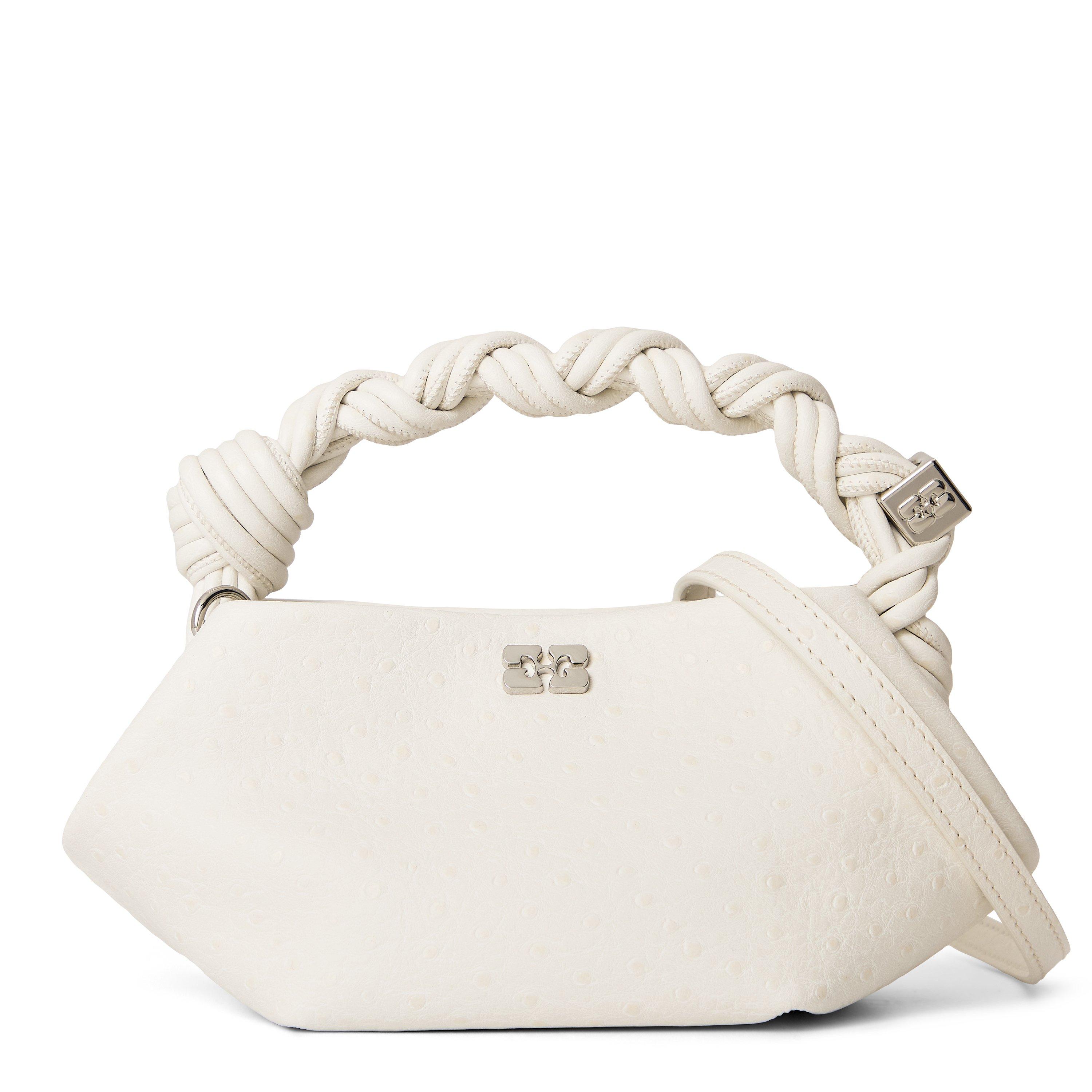 Ganni Women's Bou Mini Ostrich Bag - Egret