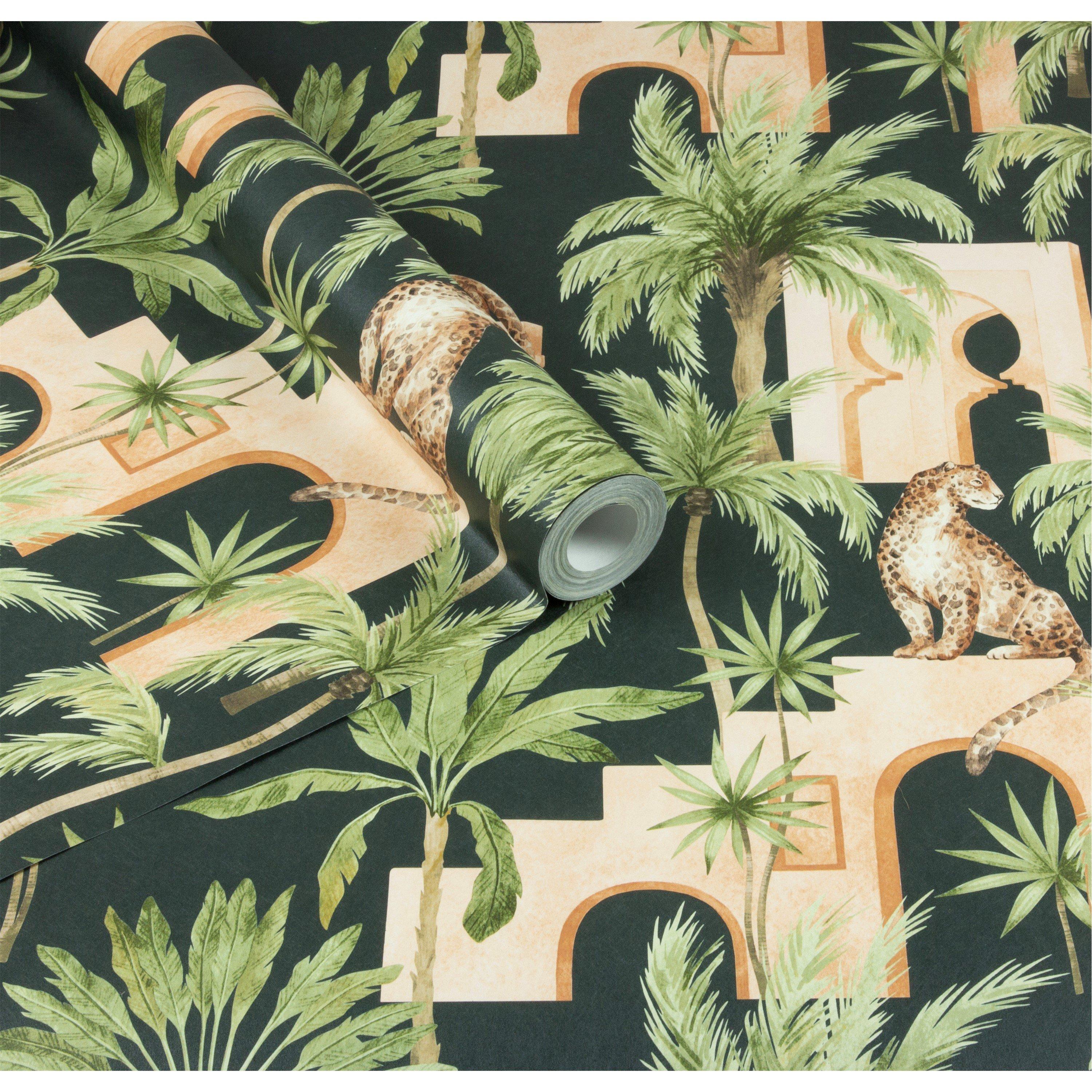 Navy - Arthouse - Leopard Arches Navy Wallpaper - 2