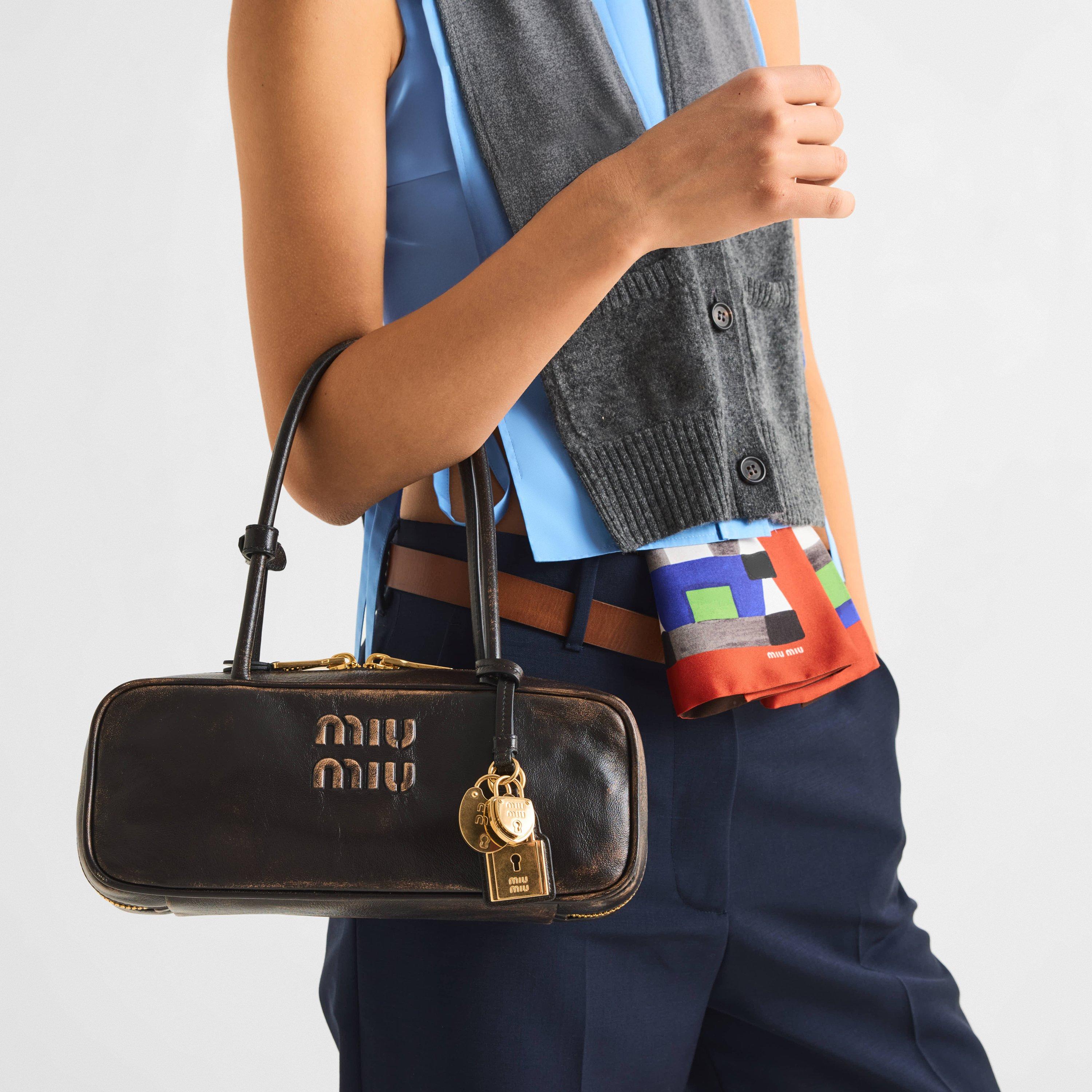 Caffe - Miu Miu - Women's Beau Nappa Top Handle Bag - 3