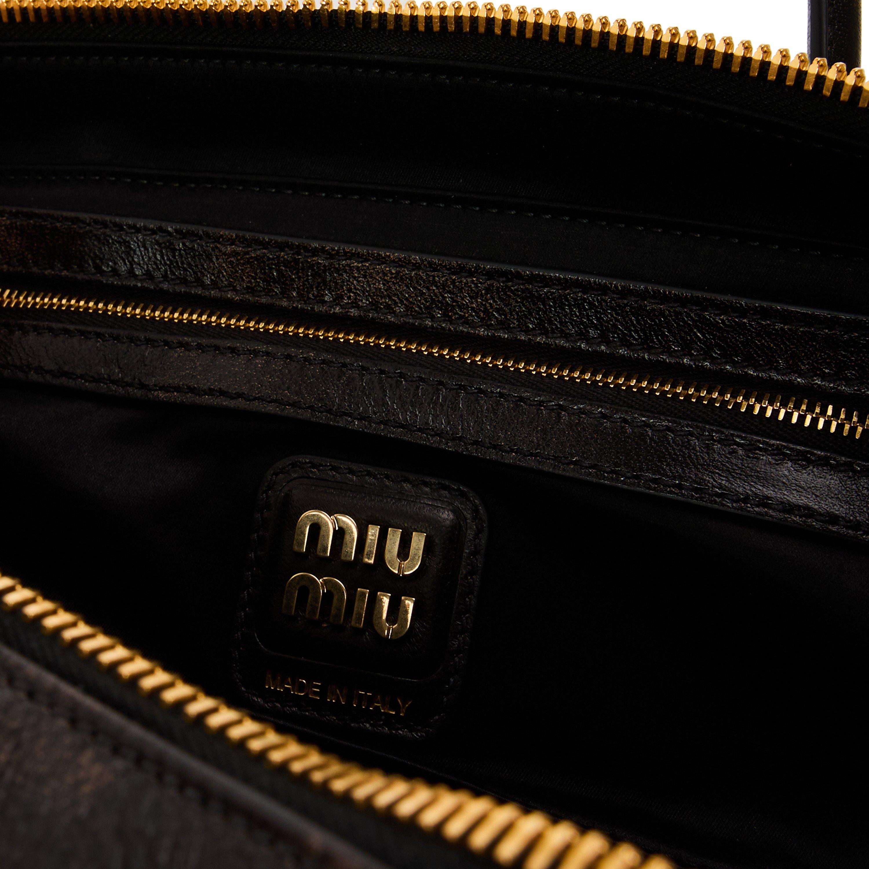 Caffe - Miu Miu - Women's Beau Nappa Top Handle Bag - 4
