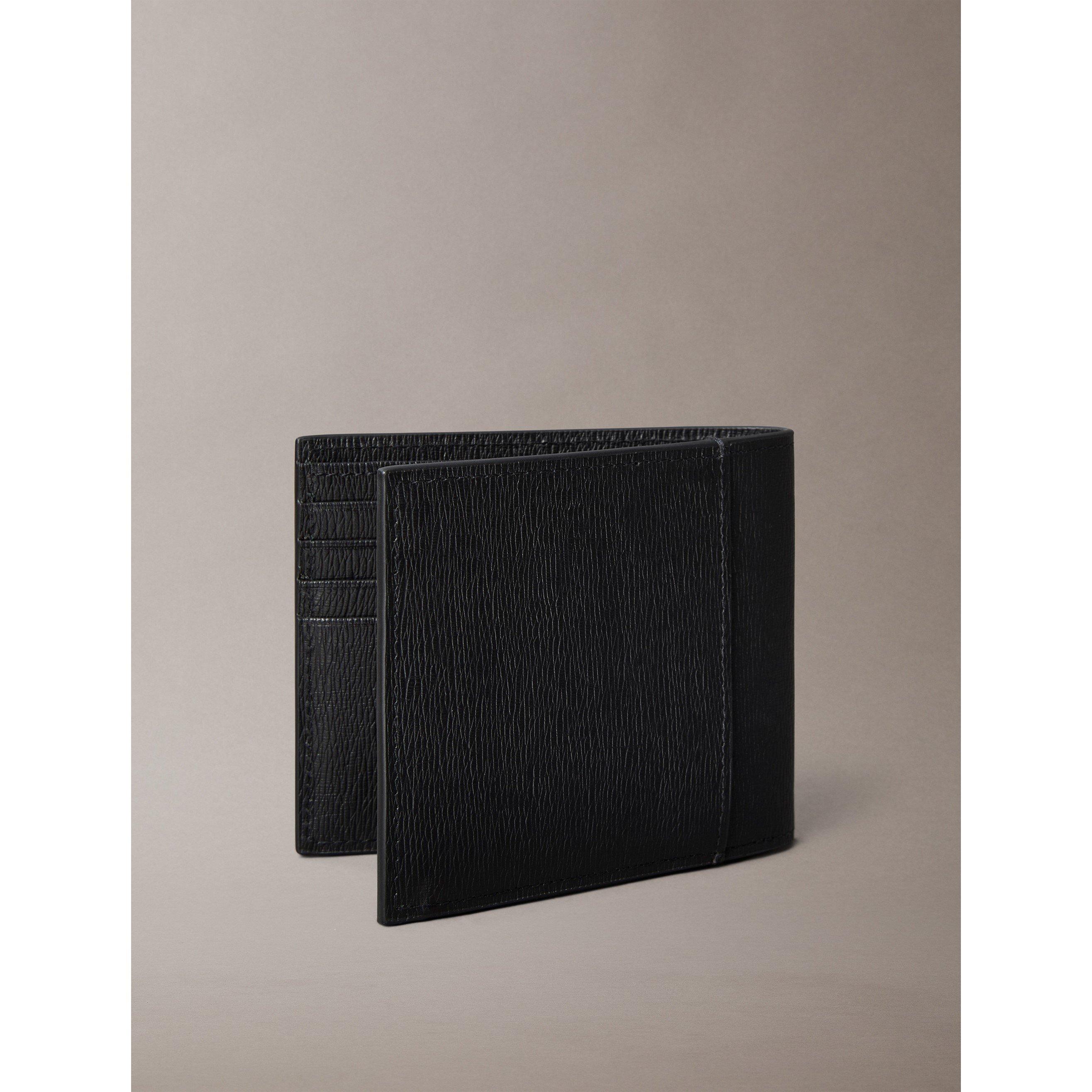 Black - Calvin Klein - Men's Saffiano Leather Coin Pocket Billfold Wallet - 3