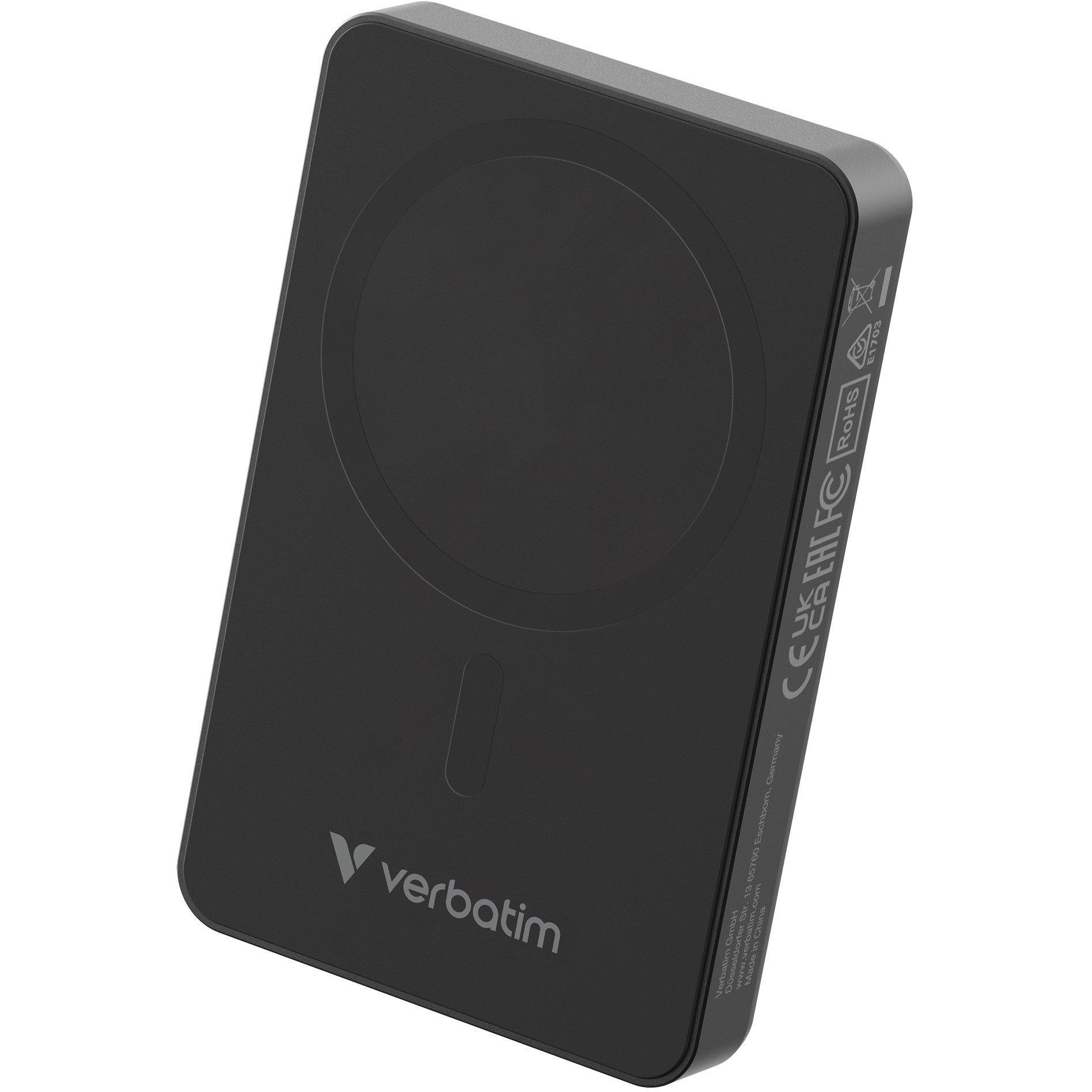 Black - Verbatim - n Go Power Bank 10000mAh Magnetic Wireless Charging - Black - 3