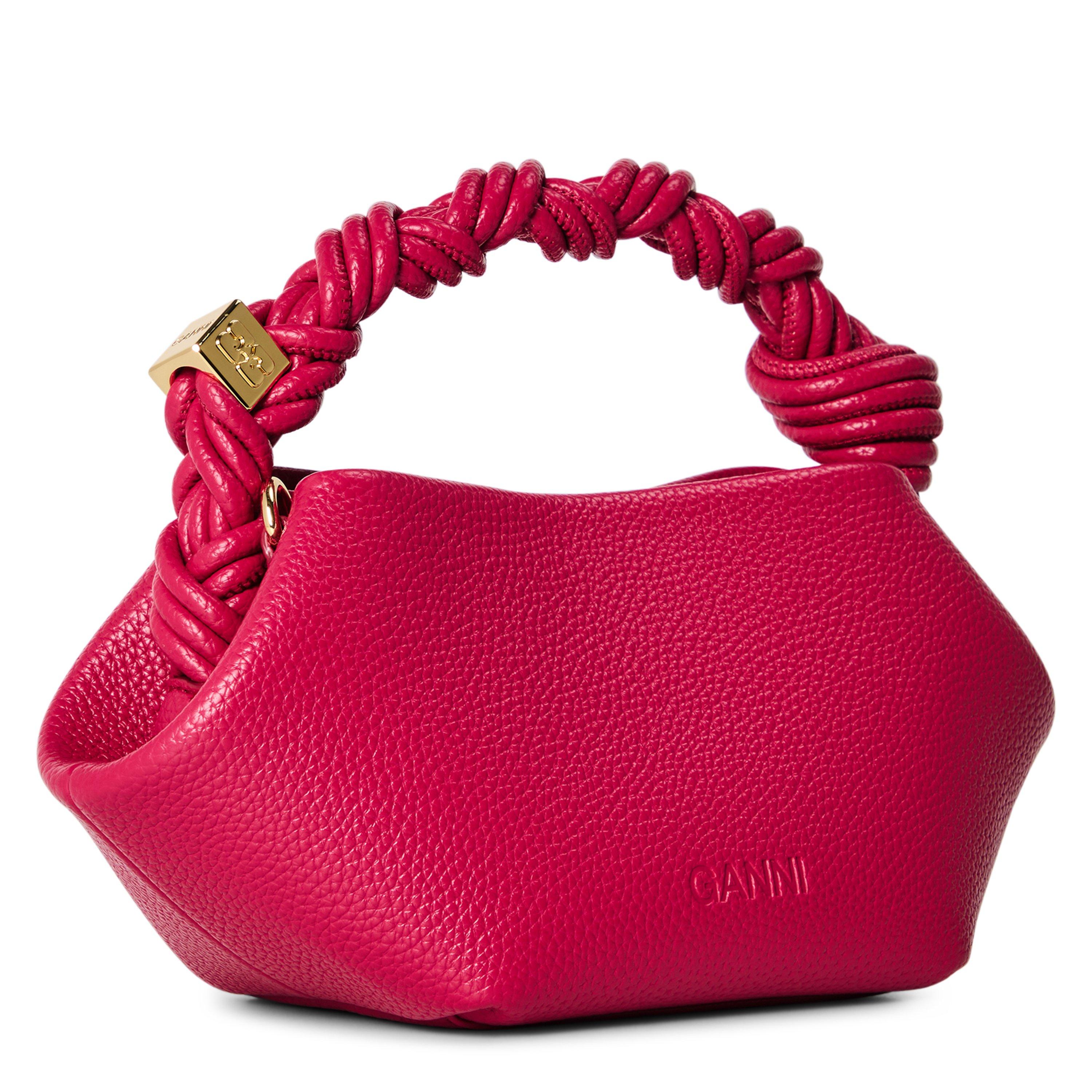 Burgundy - Ganni - Women's Bou Mini Grained Bag - 2