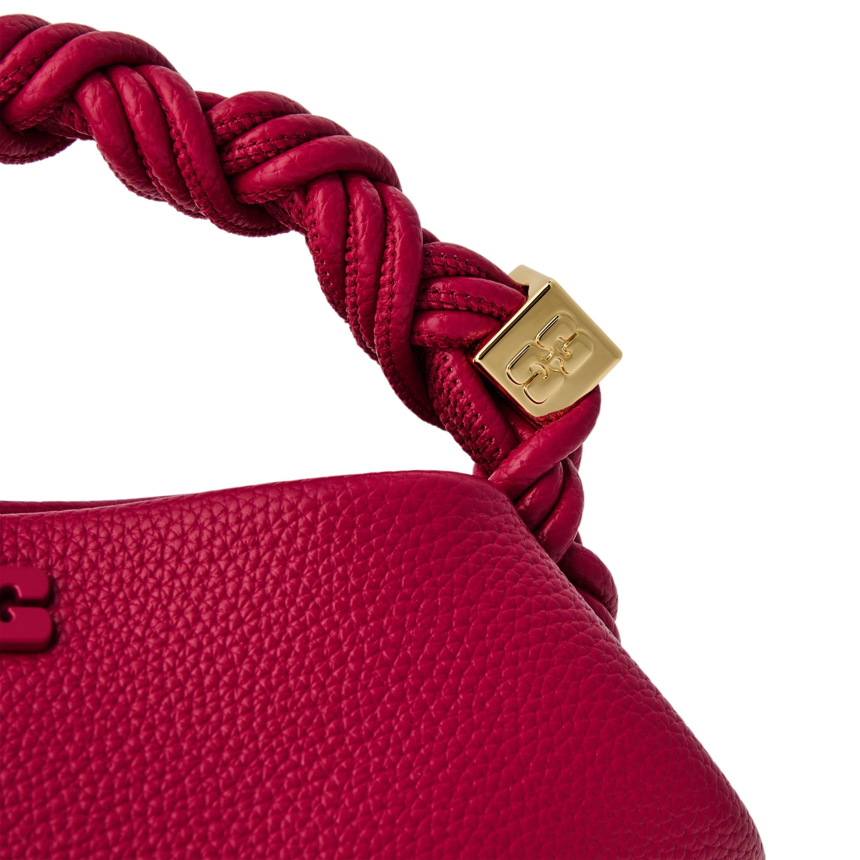 Burgundy - Ganni - Women's Bou Mini Grained Bag - 3
