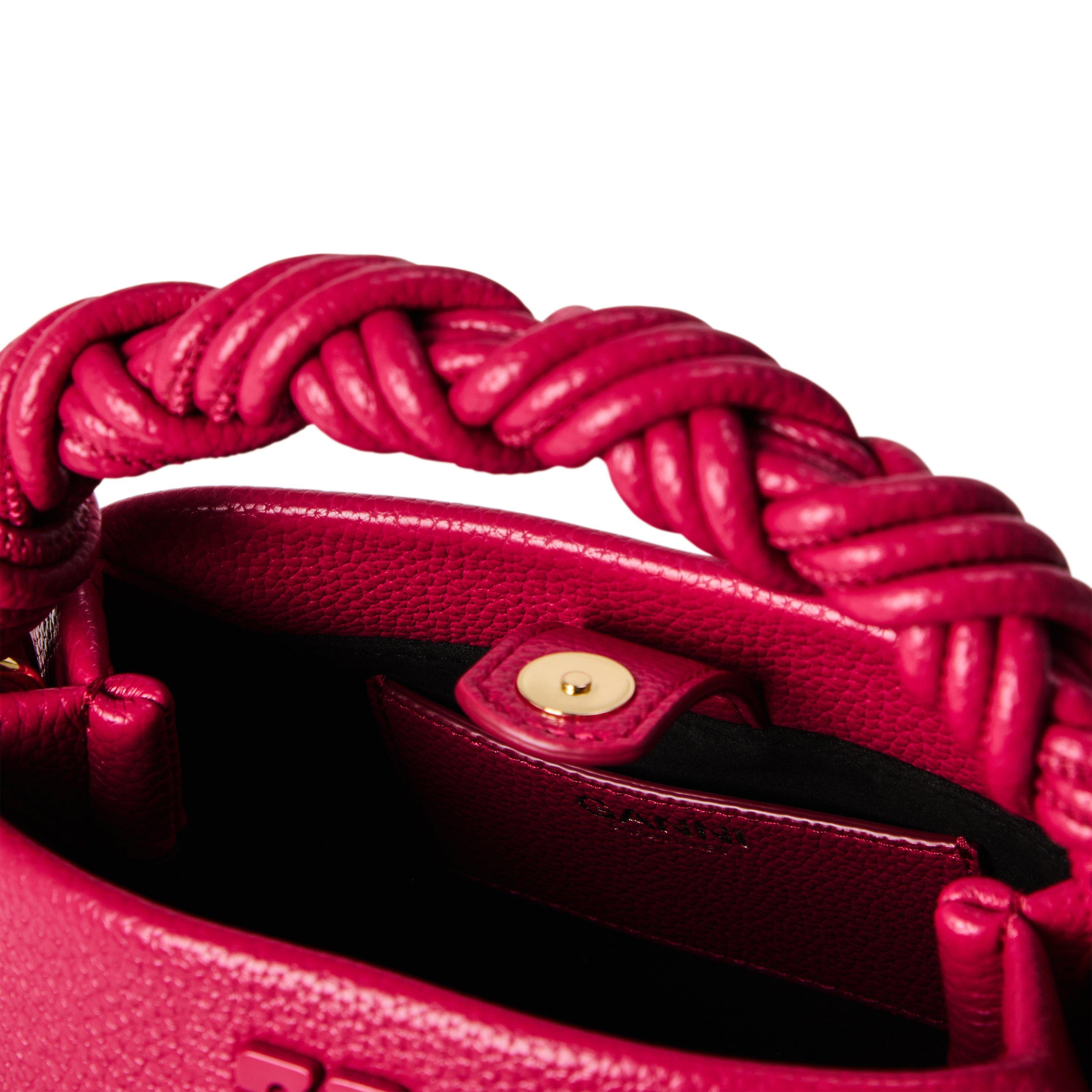 Burgundy - Ganni - Women's Bou Mini Grained Bag - 4