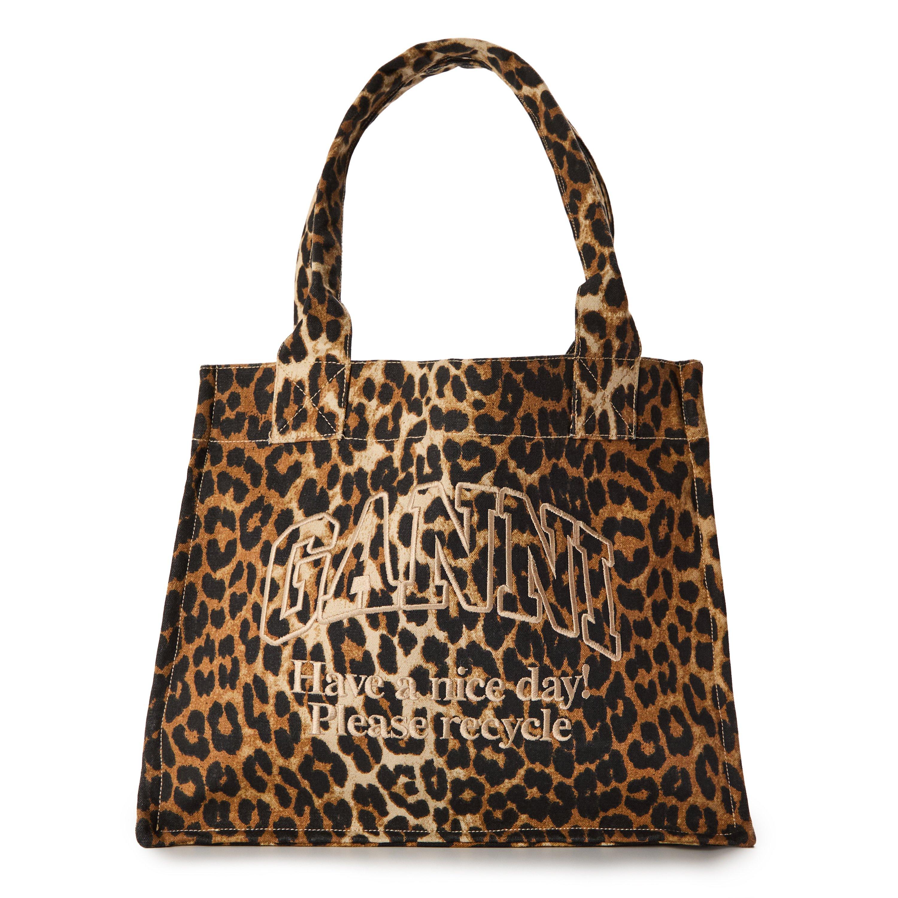 Ganni Women's Easy Shopper Tote Bag - Leopard