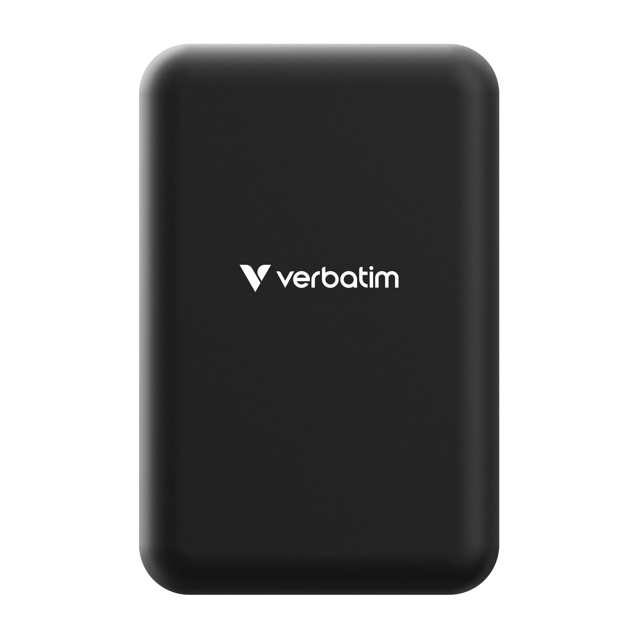 Black - Verbatim - Charge n Go Essentials Power Bank 20000mAh Magnetic Wireless Charging - Black - 2