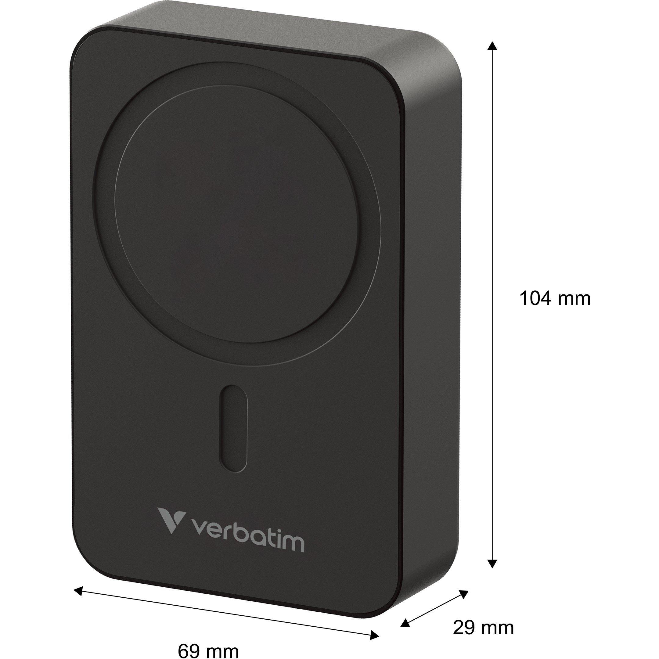 Black - Verbatim - Charge n Go Essentials Power Bank 20000mAh Magnetic Wireless Charging - Black - 8