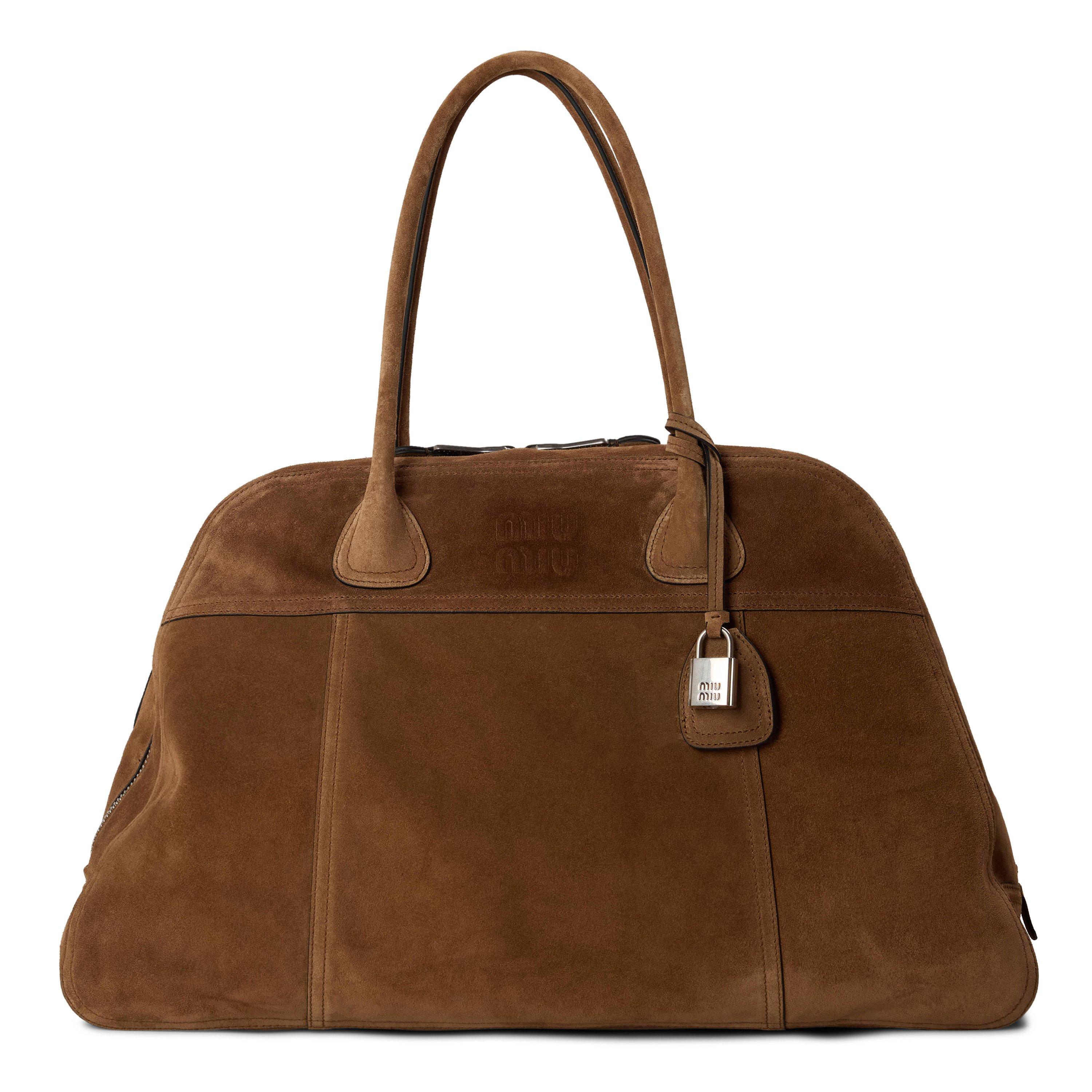 Cacao - Miu Miu - Women's Camoscio Top Handle Bag - 1
