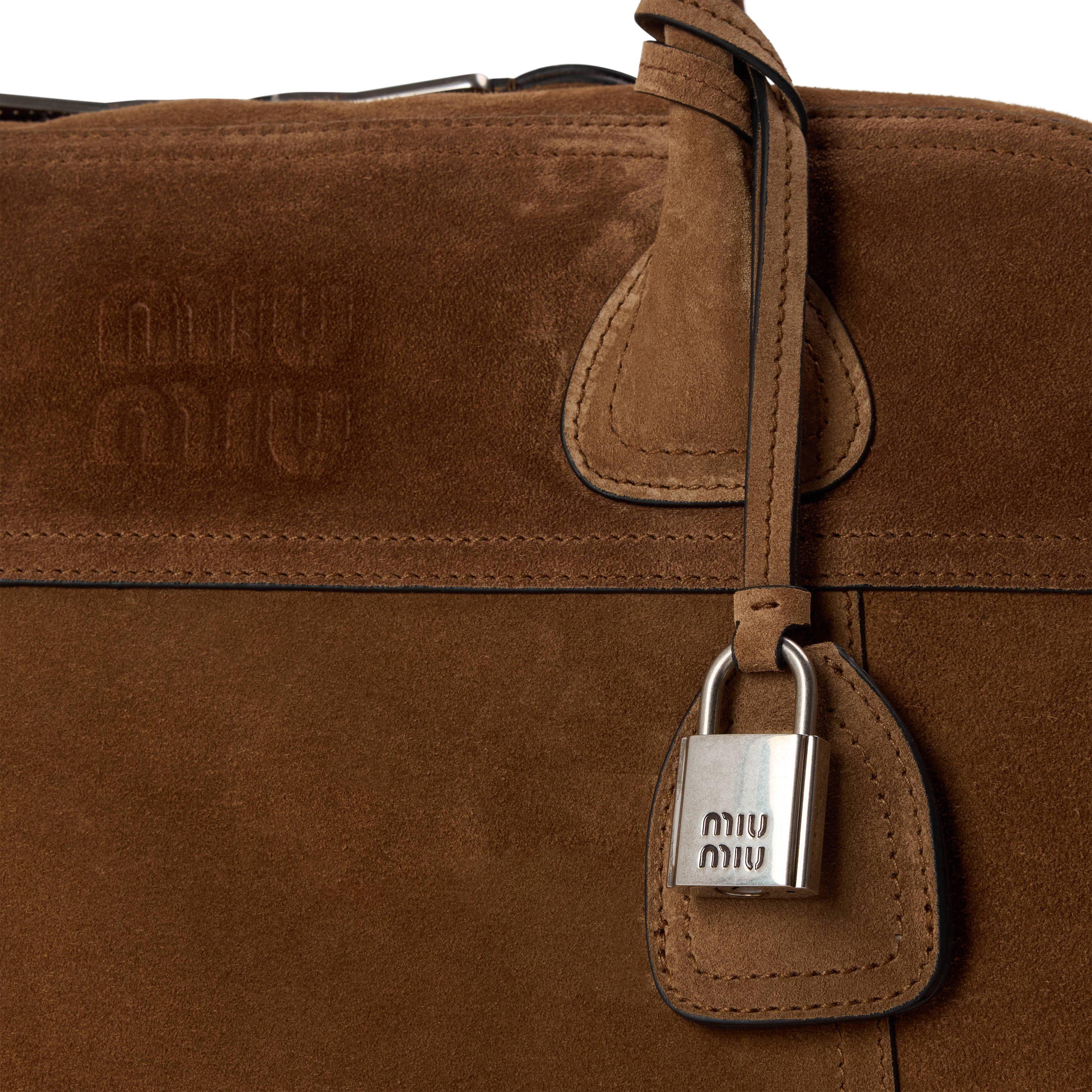 Cacao - Miu Miu - Women's Camoscio Top Handle Bag - 4
