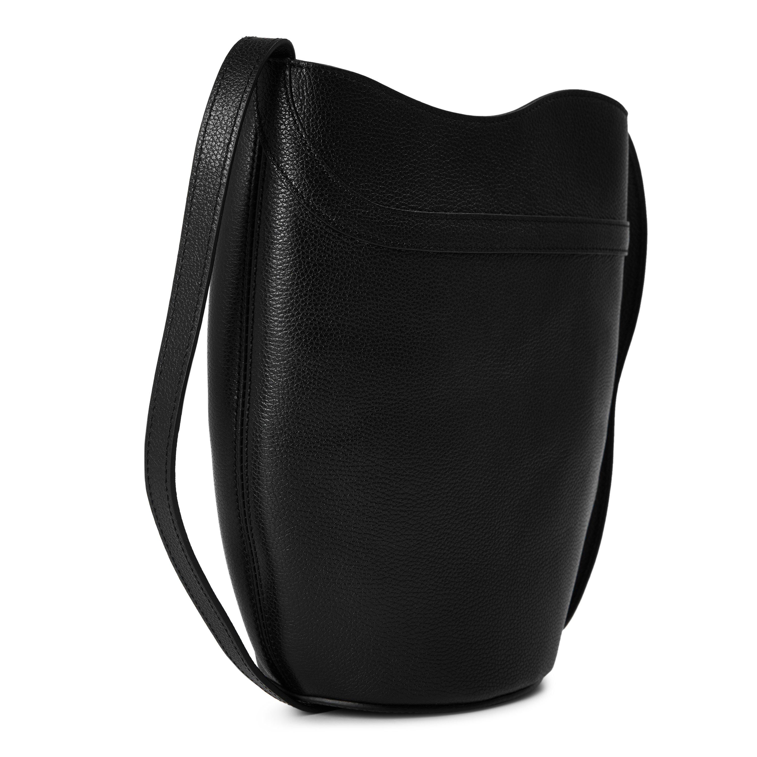 Black Leather - Liffner - Belted Bucket Bag - 2