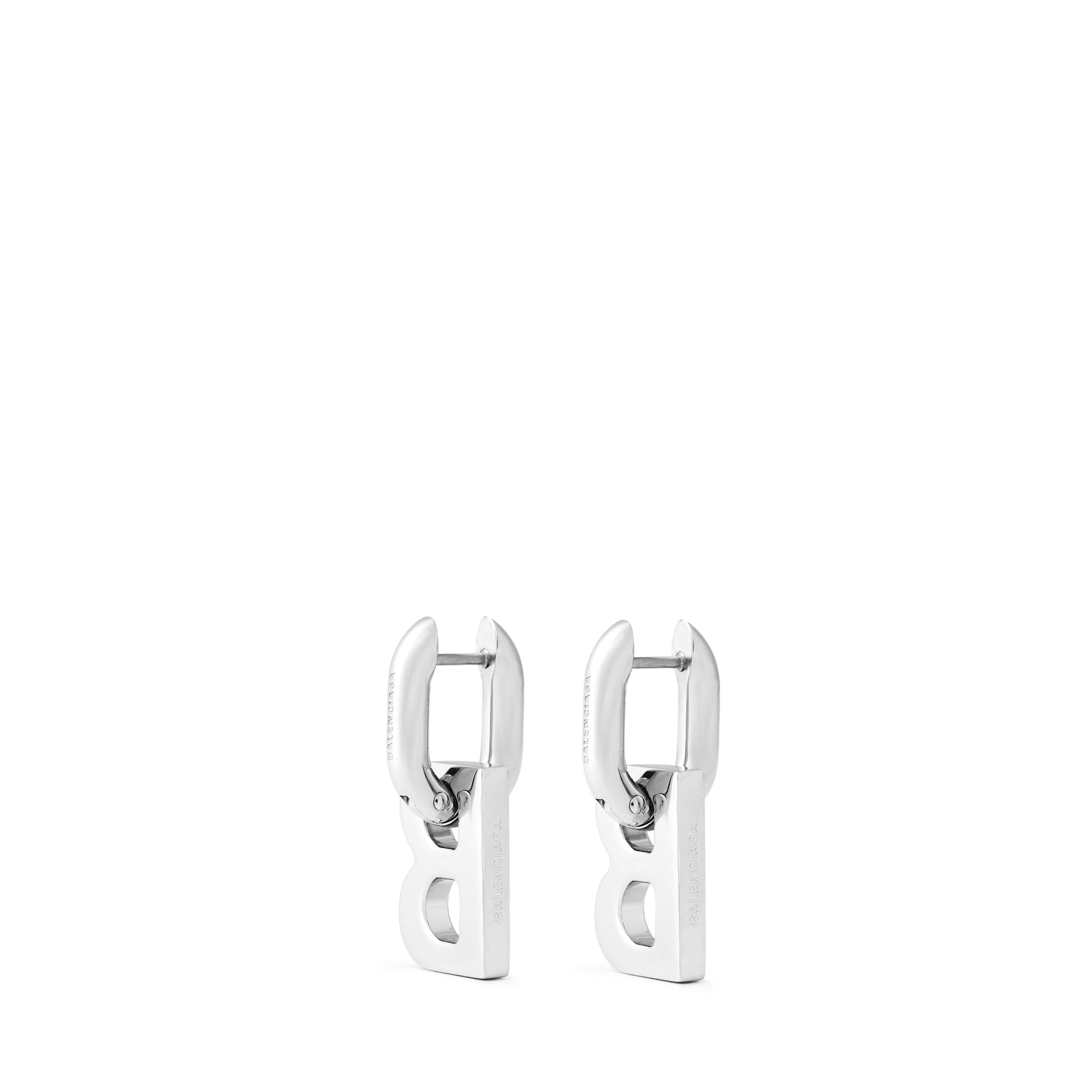 Silver 0926 - Balenciaga - B Chain Xs Earrings - 5