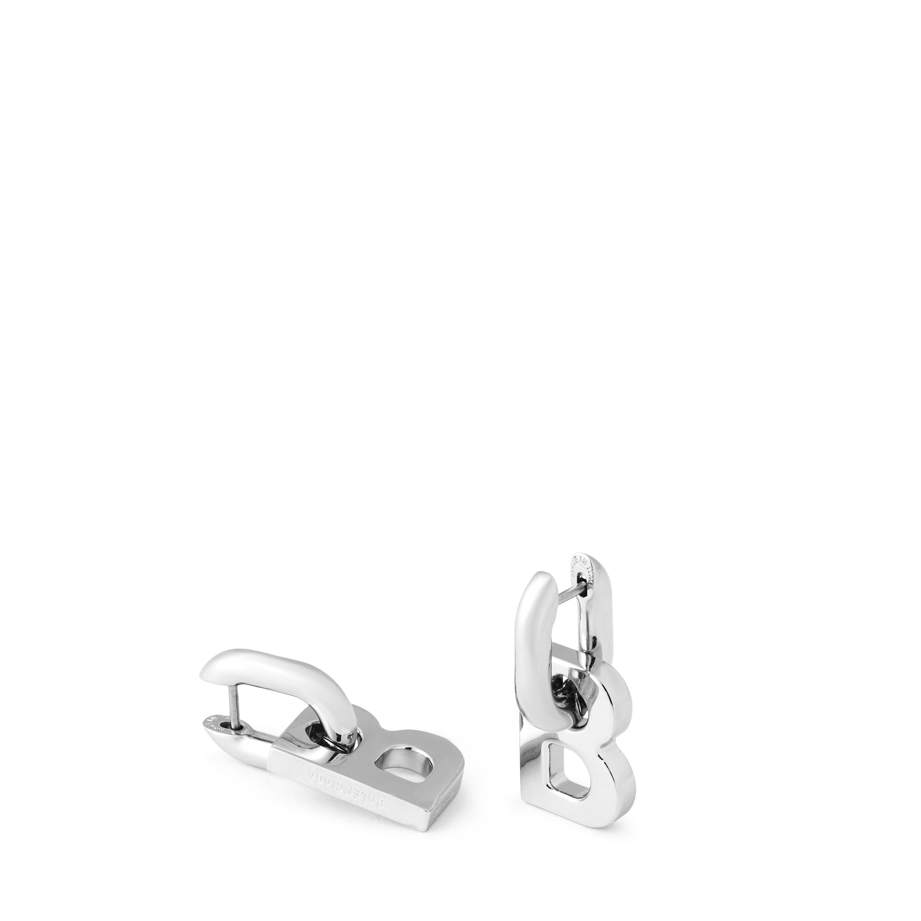 Silver 0926 - Balenciaga - B Chain Xs Earrings - 6