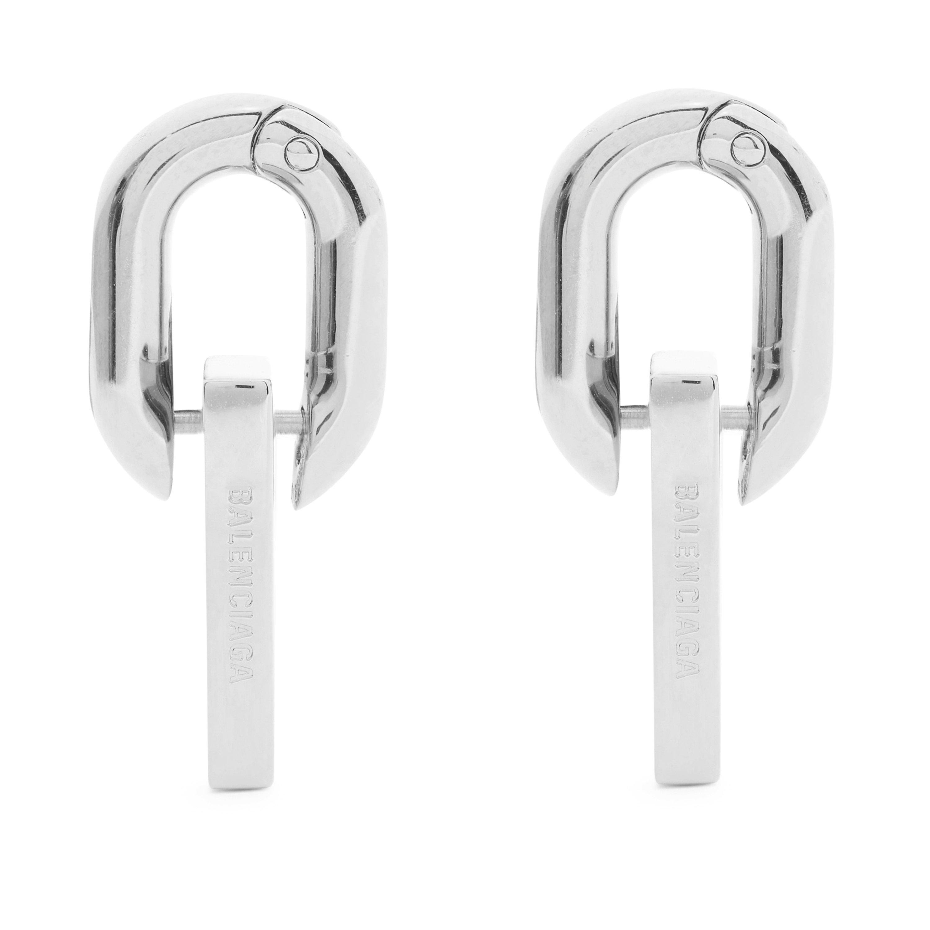 Silver 0926 - Balenciaga - B Chain Xs Earrings - 3