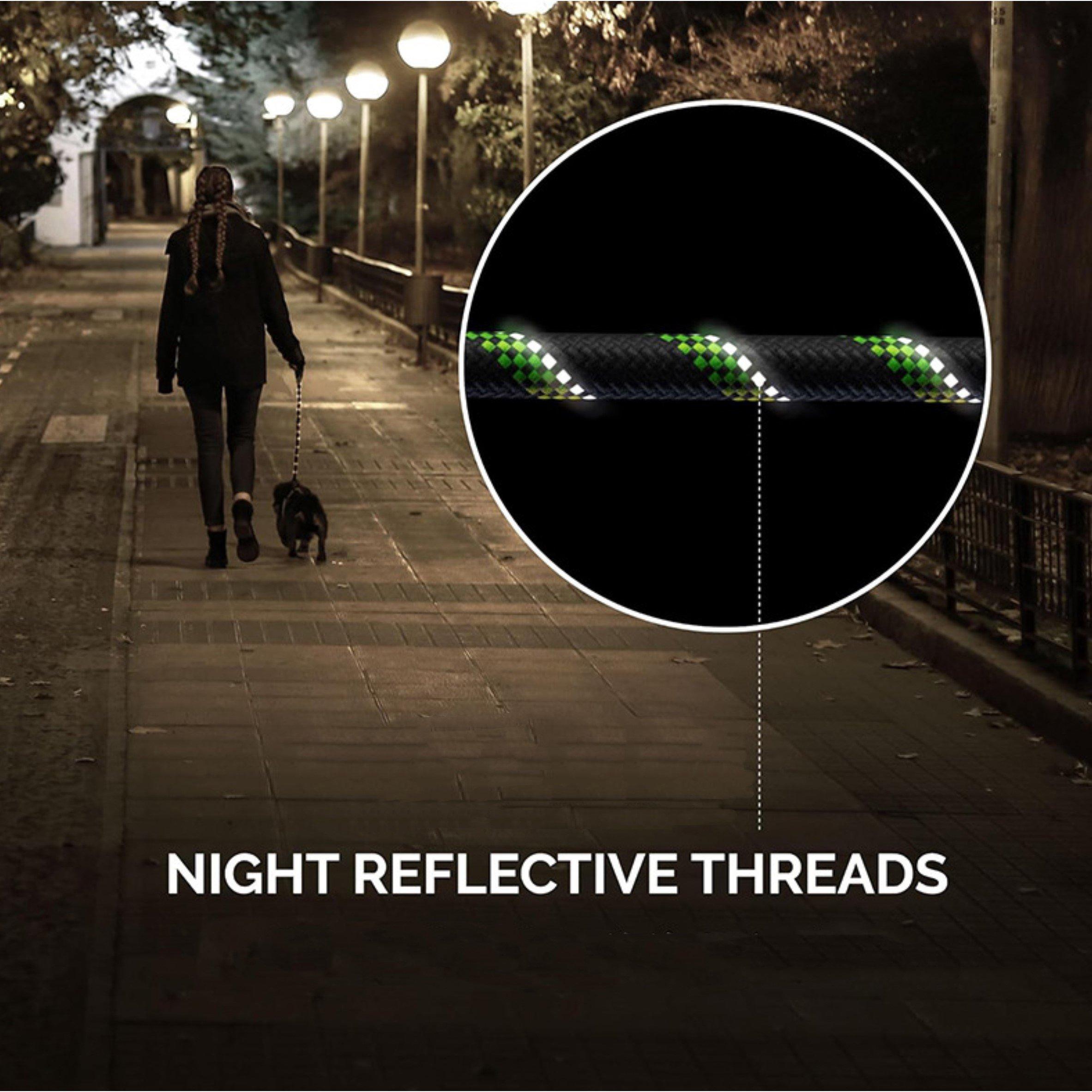 Black/Green - Waggy Tails - Reflective Leash Adults - 2