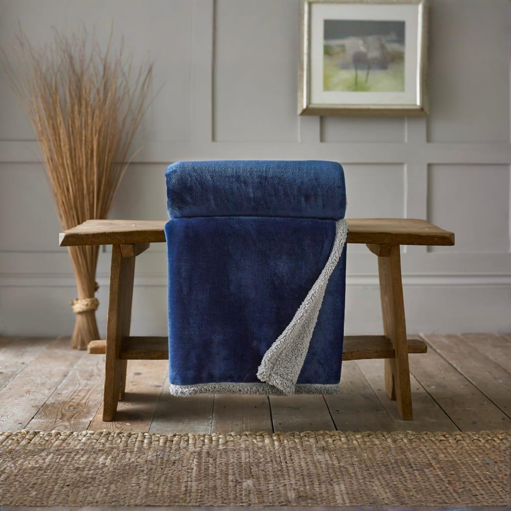 Navy/Platinum - Deyongs - Blackbrook Sofa Throws - 1