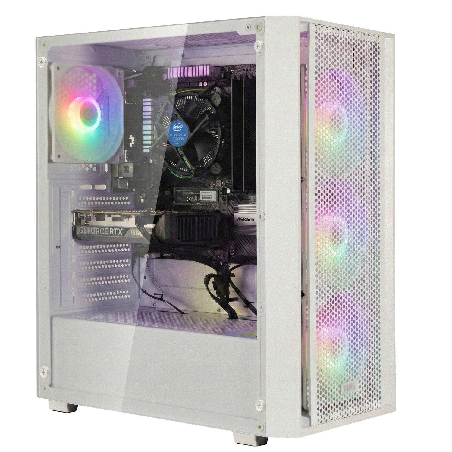 White - Entity - Entity Leviathan RTX 5060 Ti Gaming PC - Intel Core i5-14400F 16GB 1TB SSD - White - 5