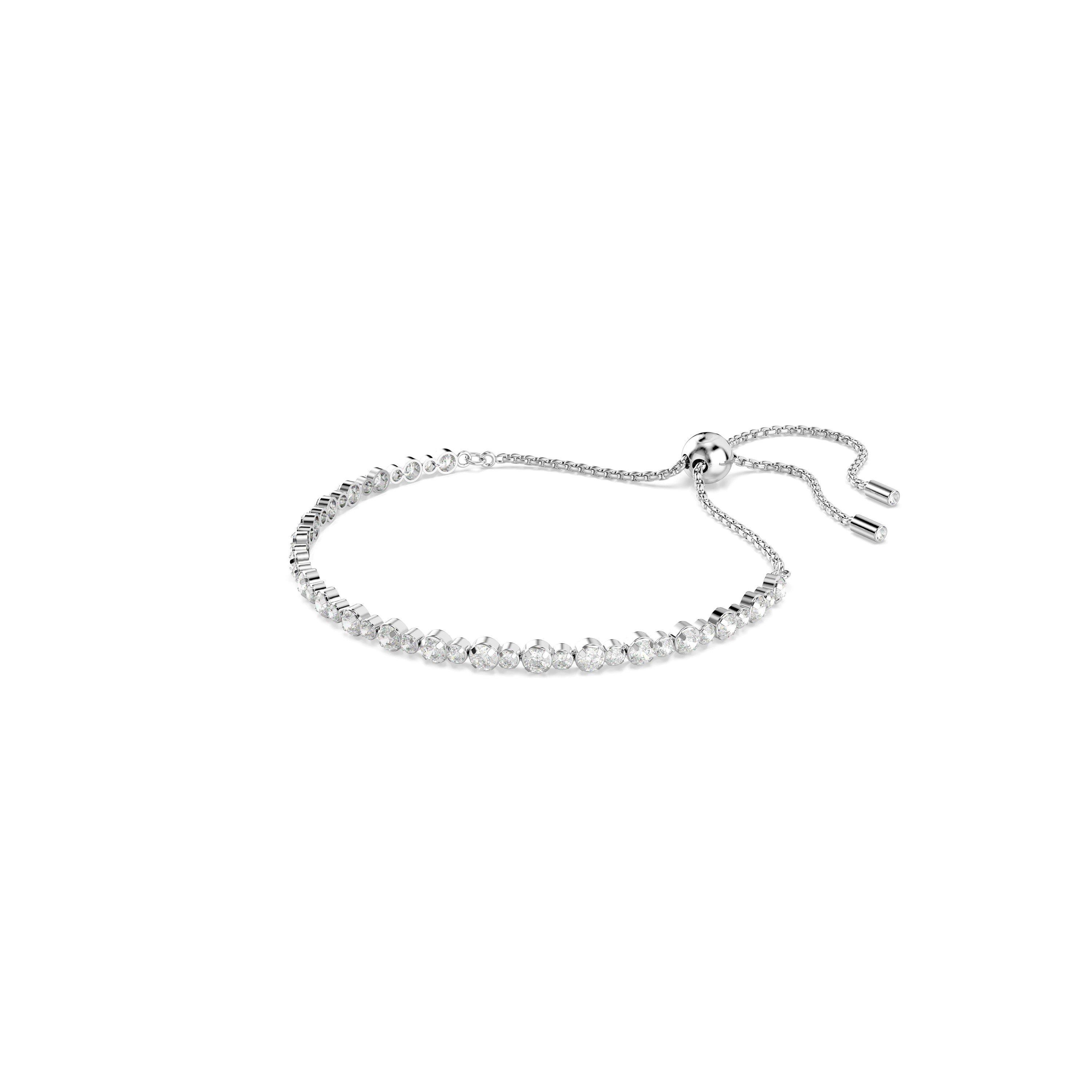 Silver/Crystal - Swarovski - Women's Trilogy Tennis Bracelets - 2