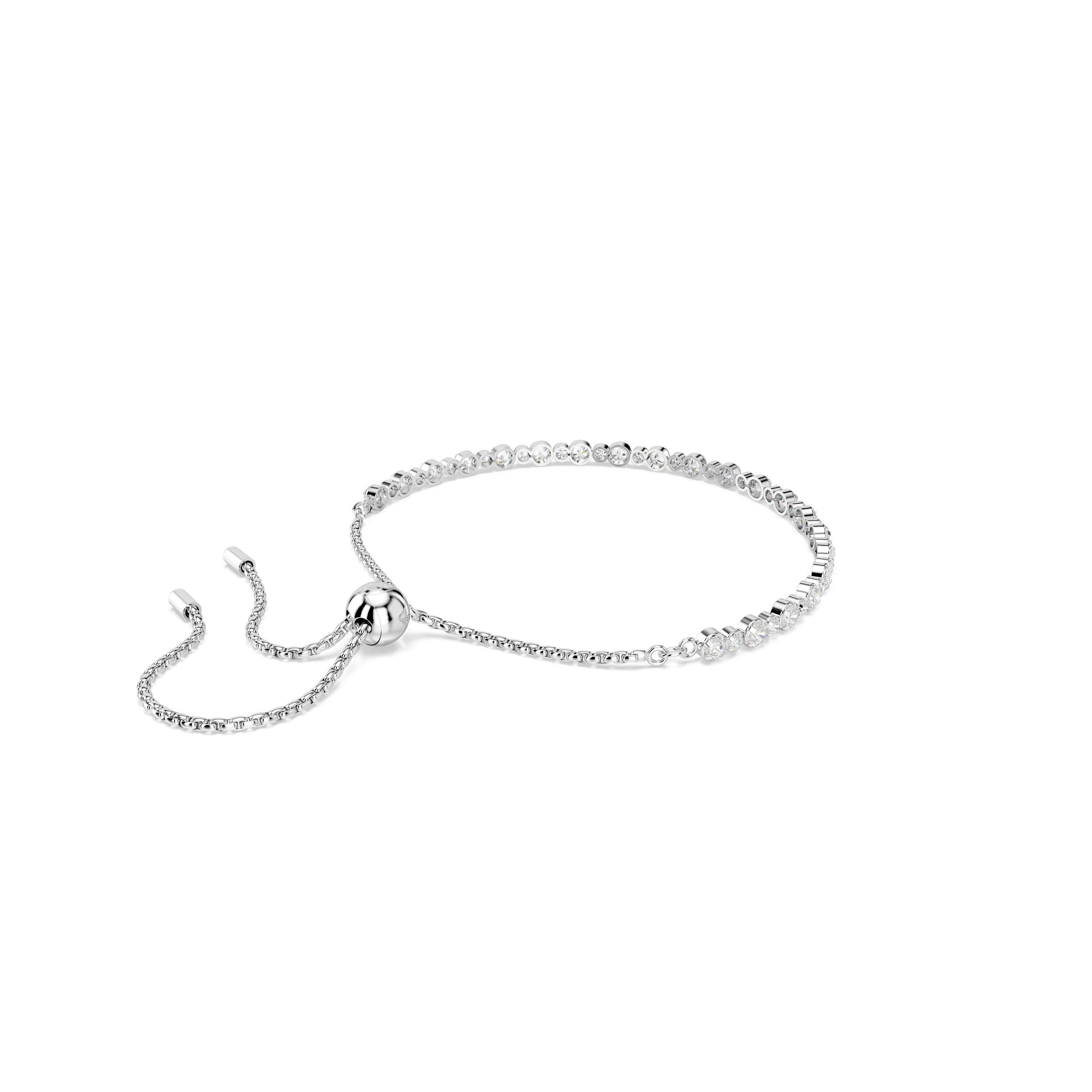 Silver/Crystal - Swarovski - Women's Trilogy Tennis Bracelets - 5