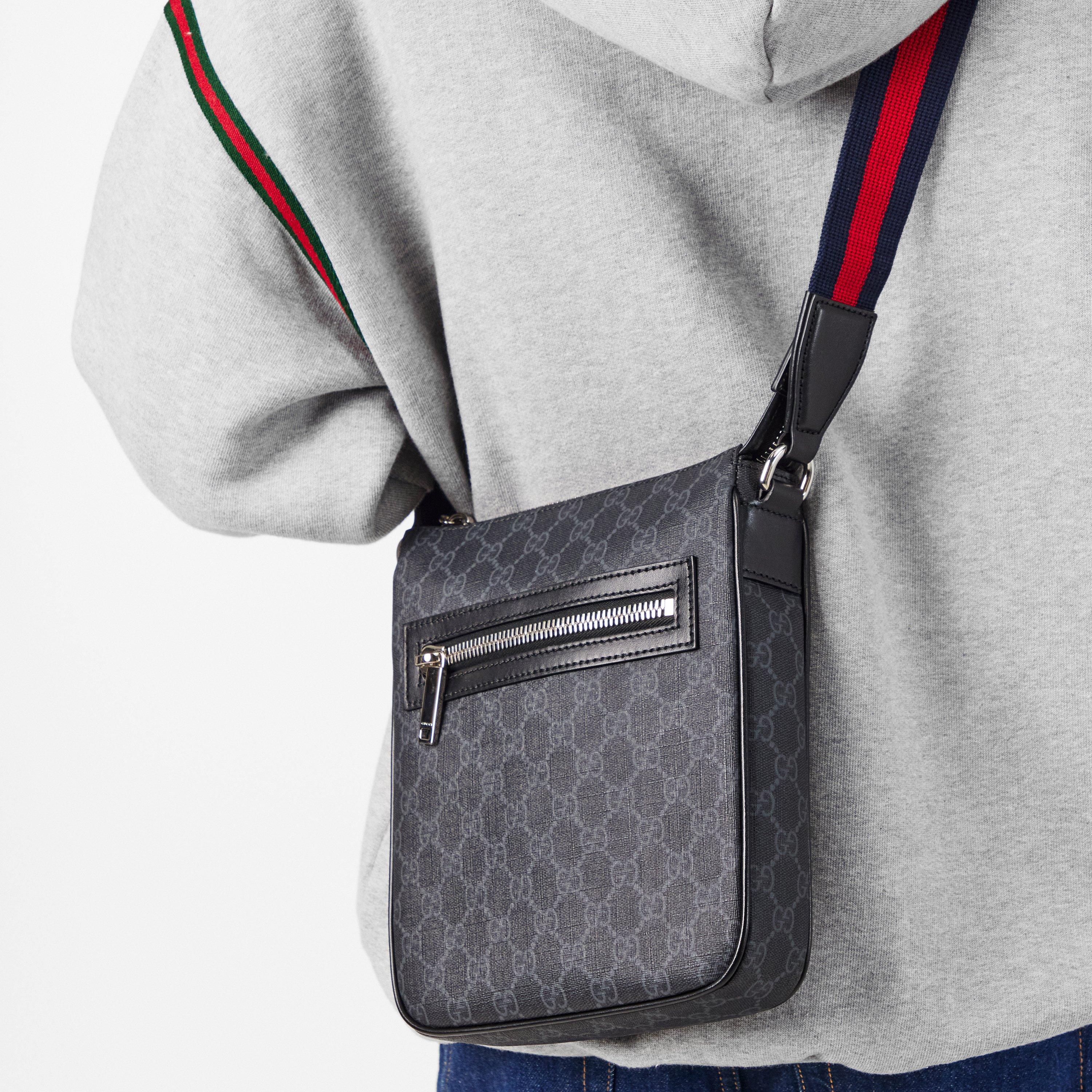 GG Black - Gucci - Men's GG Cotton Cross-Body Bag - 3