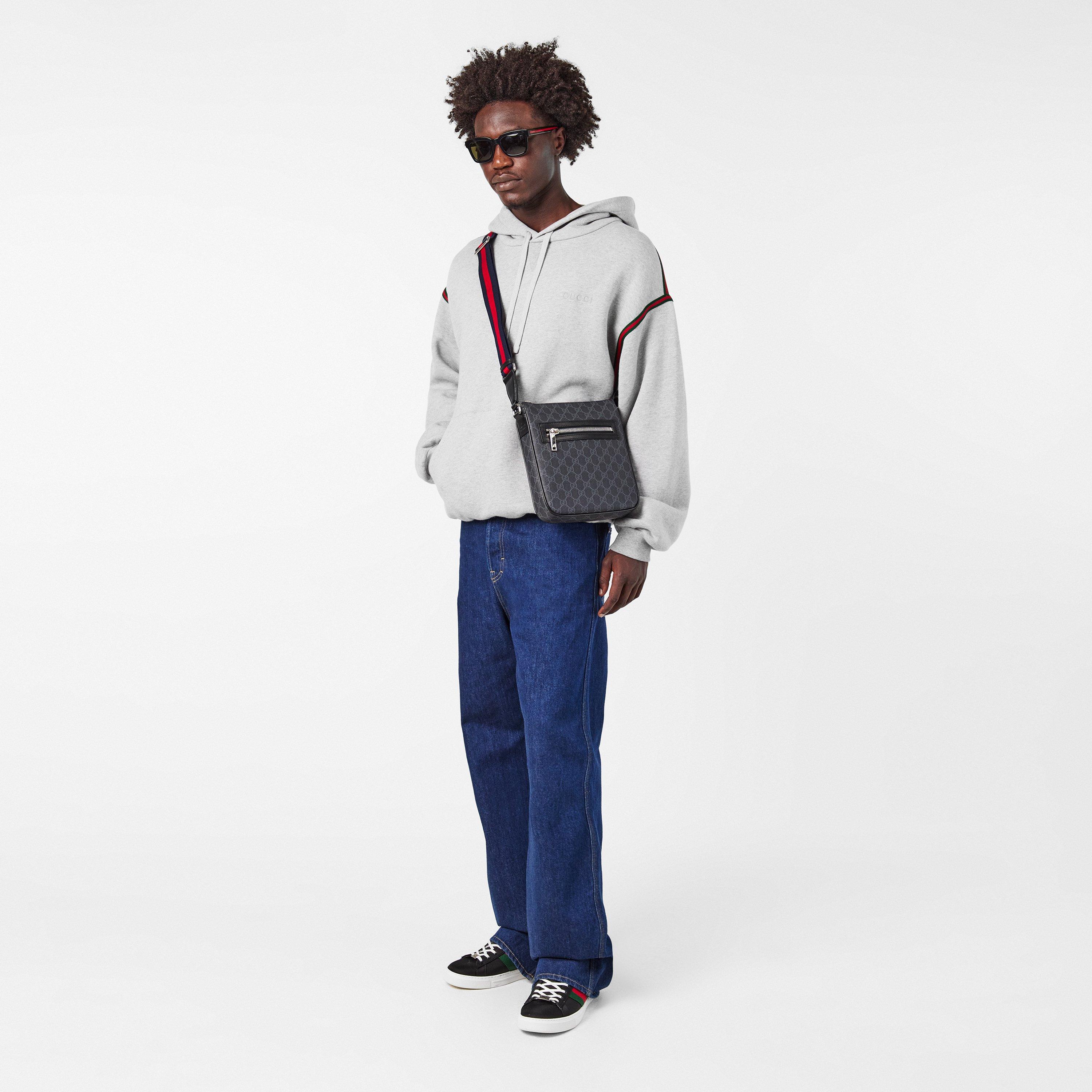 GG Black - Gucci - Men's GG Cotton Cross-Body Bag - 6