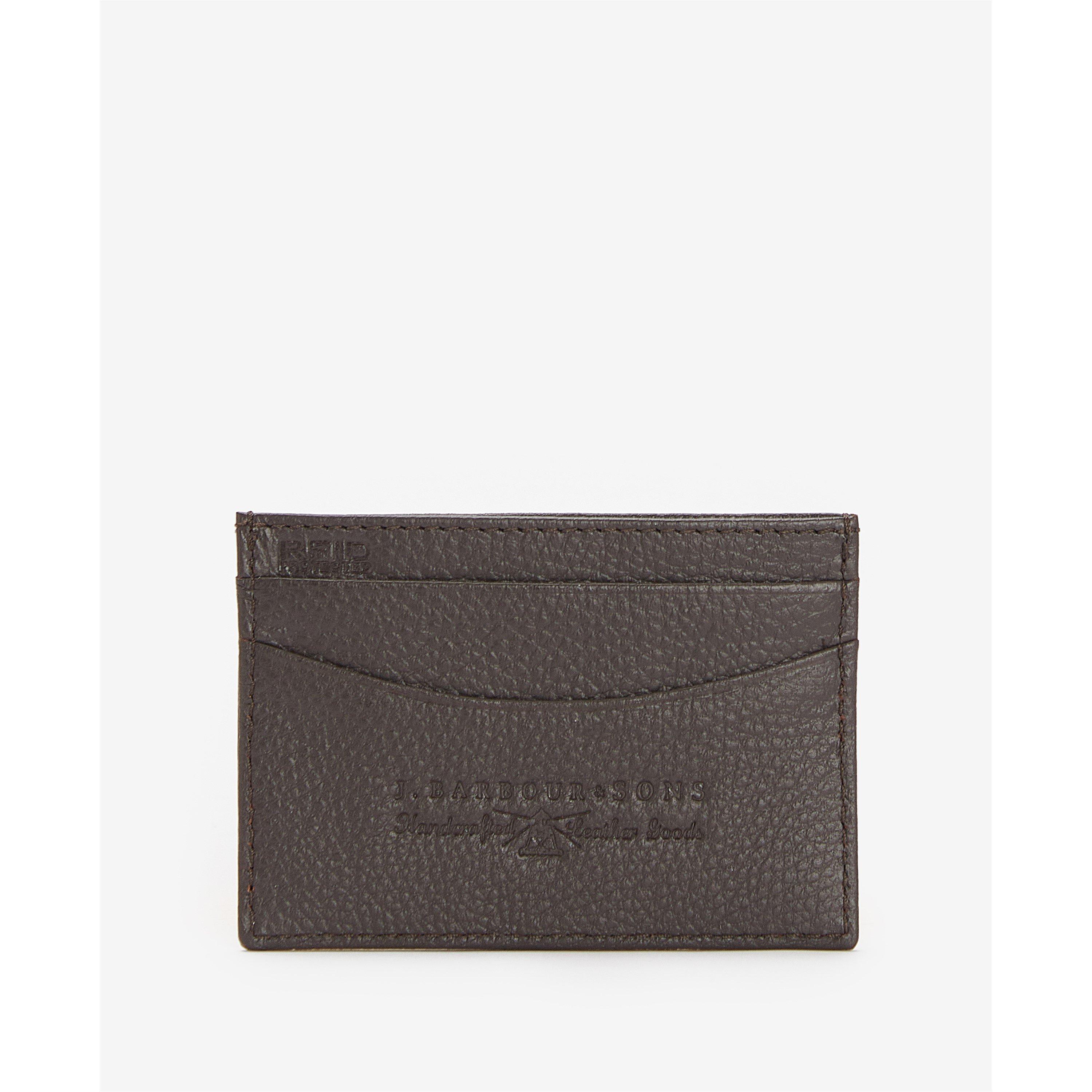 Dark Brown - Barbour - Men's Amble Leather Card Holder - 2